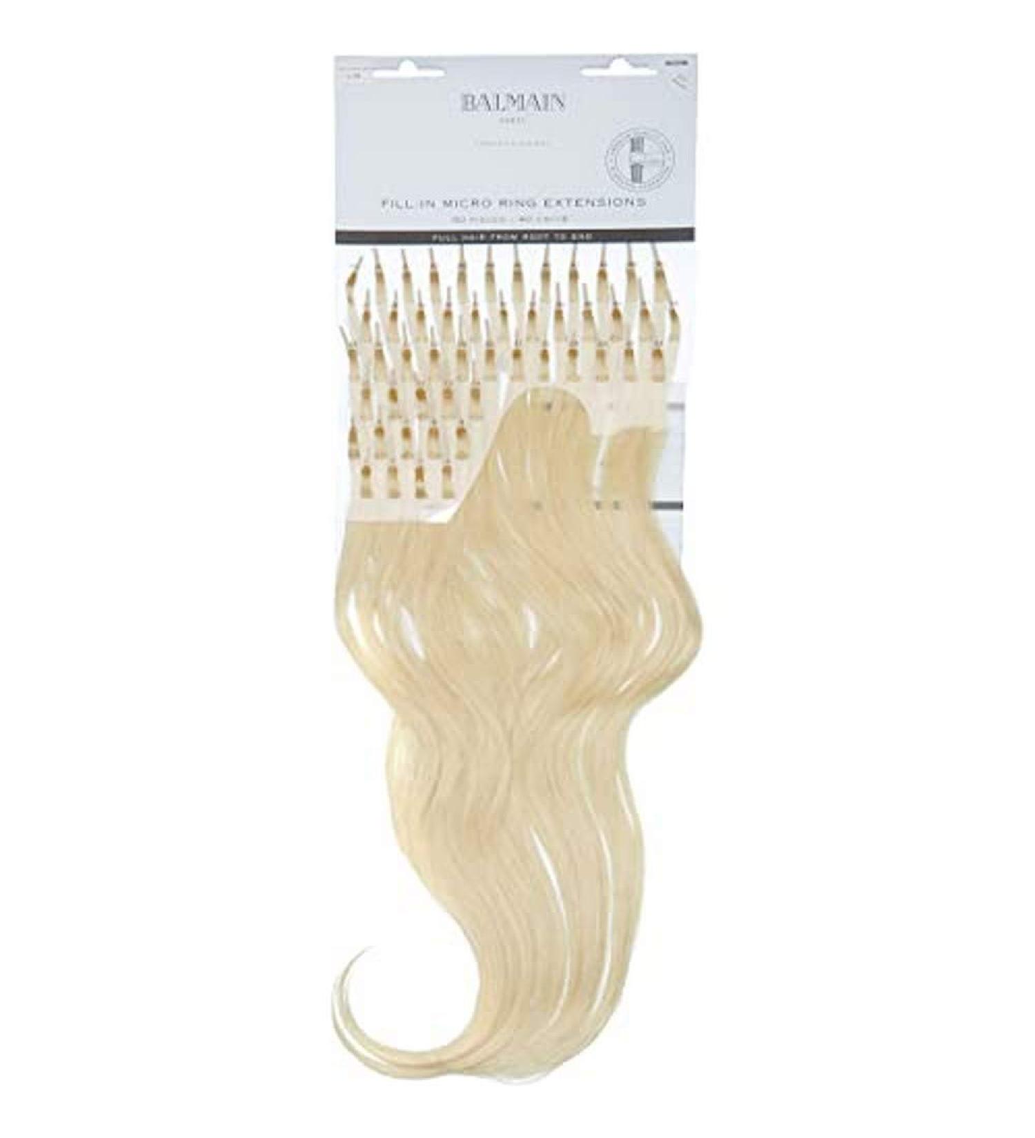 Balmain Micro Ring Extensions Human Hair 50-Pieces 40 cm Length L10 Super Light Blonde 240 g