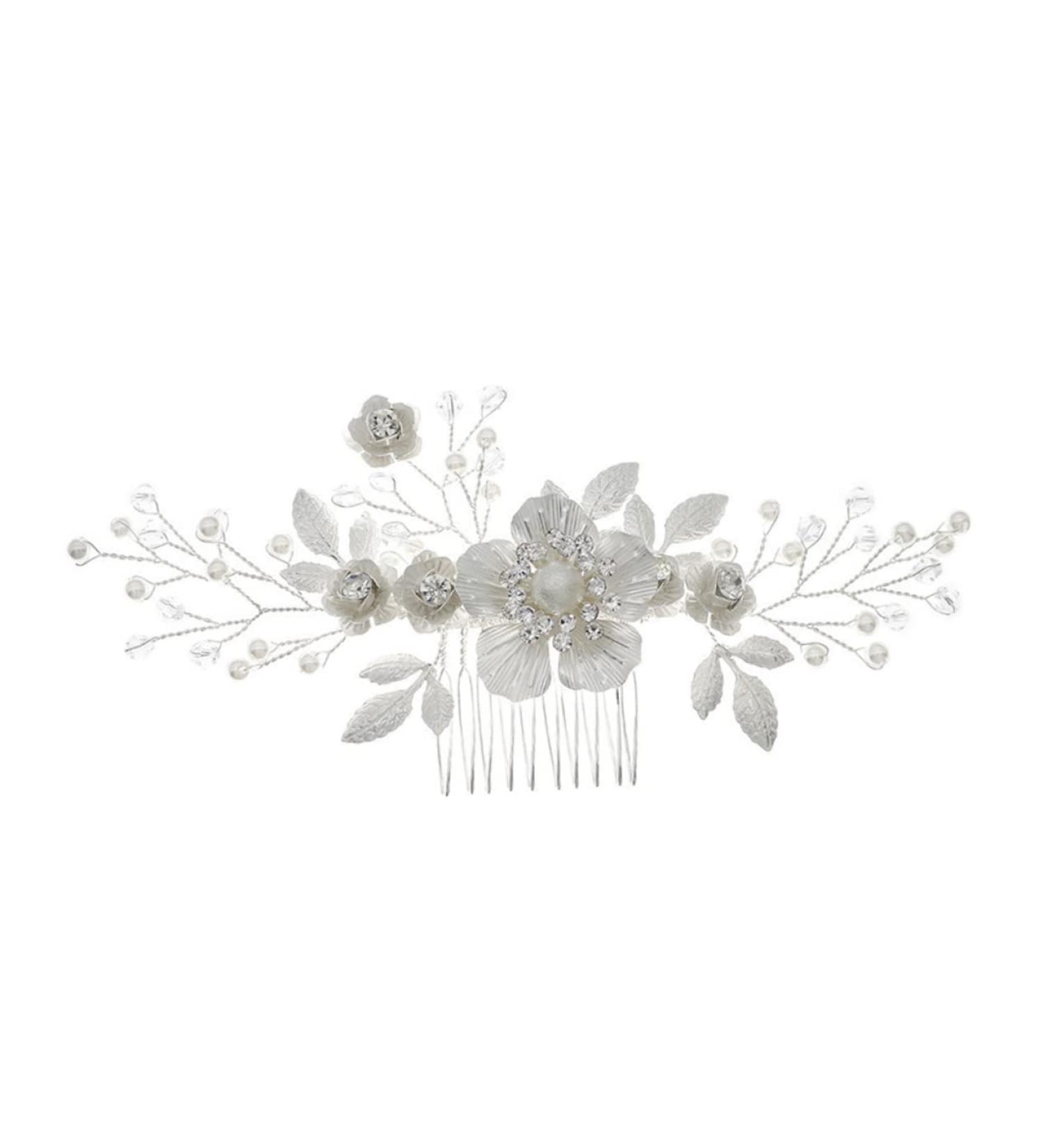 FRCOLOR Flower Comb Crystal Bridal Rhinestone Decor Bridal Hair Accessory Wedding Hair Comb Headpiece for Bride White Decor Hair Jewelry Rhinestone Accessories Bridesmaid Elegant - Buy Online on GoSupps.com