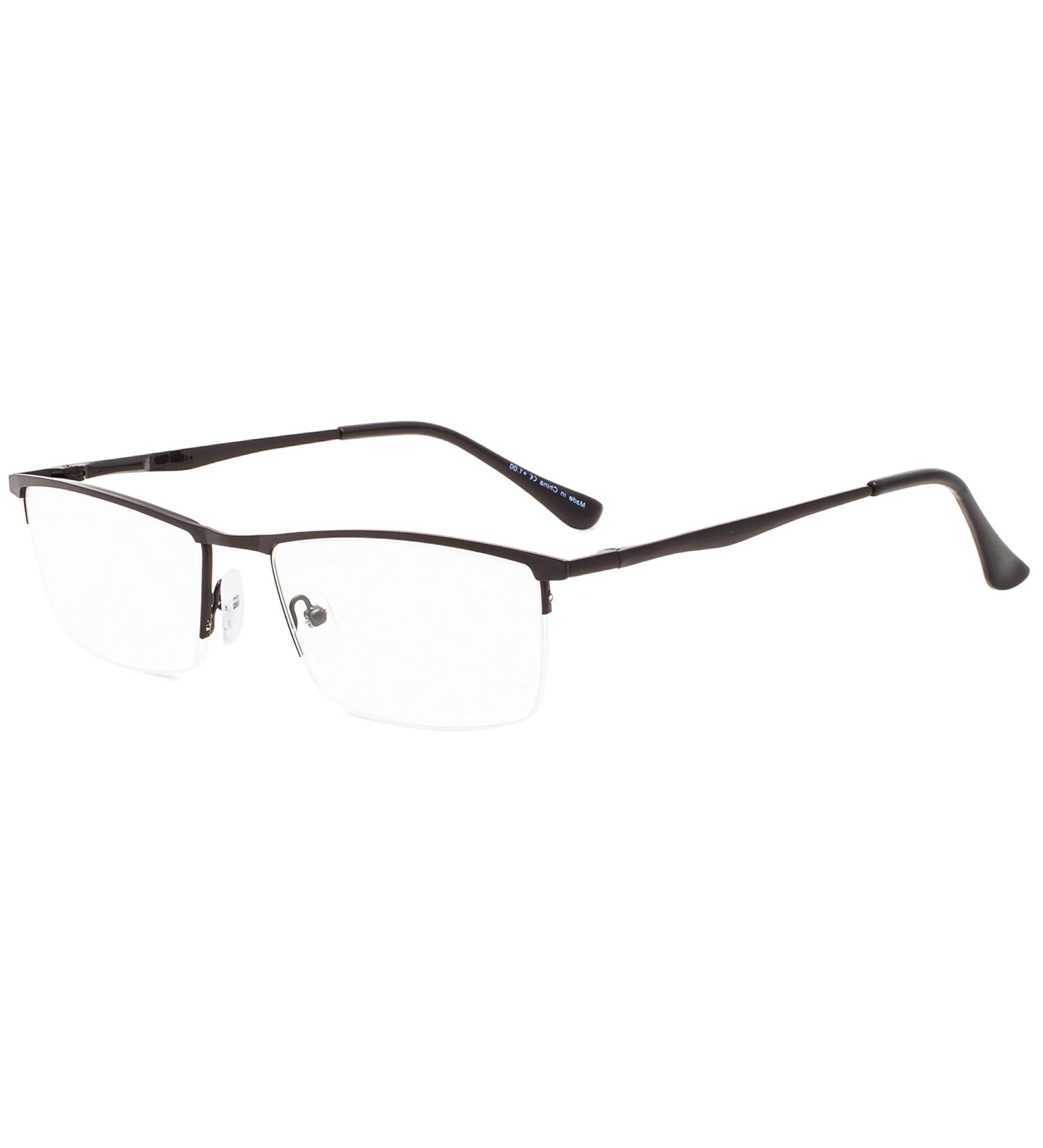 Eyekepper Half Rim Metal Reading Glasses +1.50 | Spring Hinge | Stylish Black | International Shipping - Buy Online on GoSupps.com