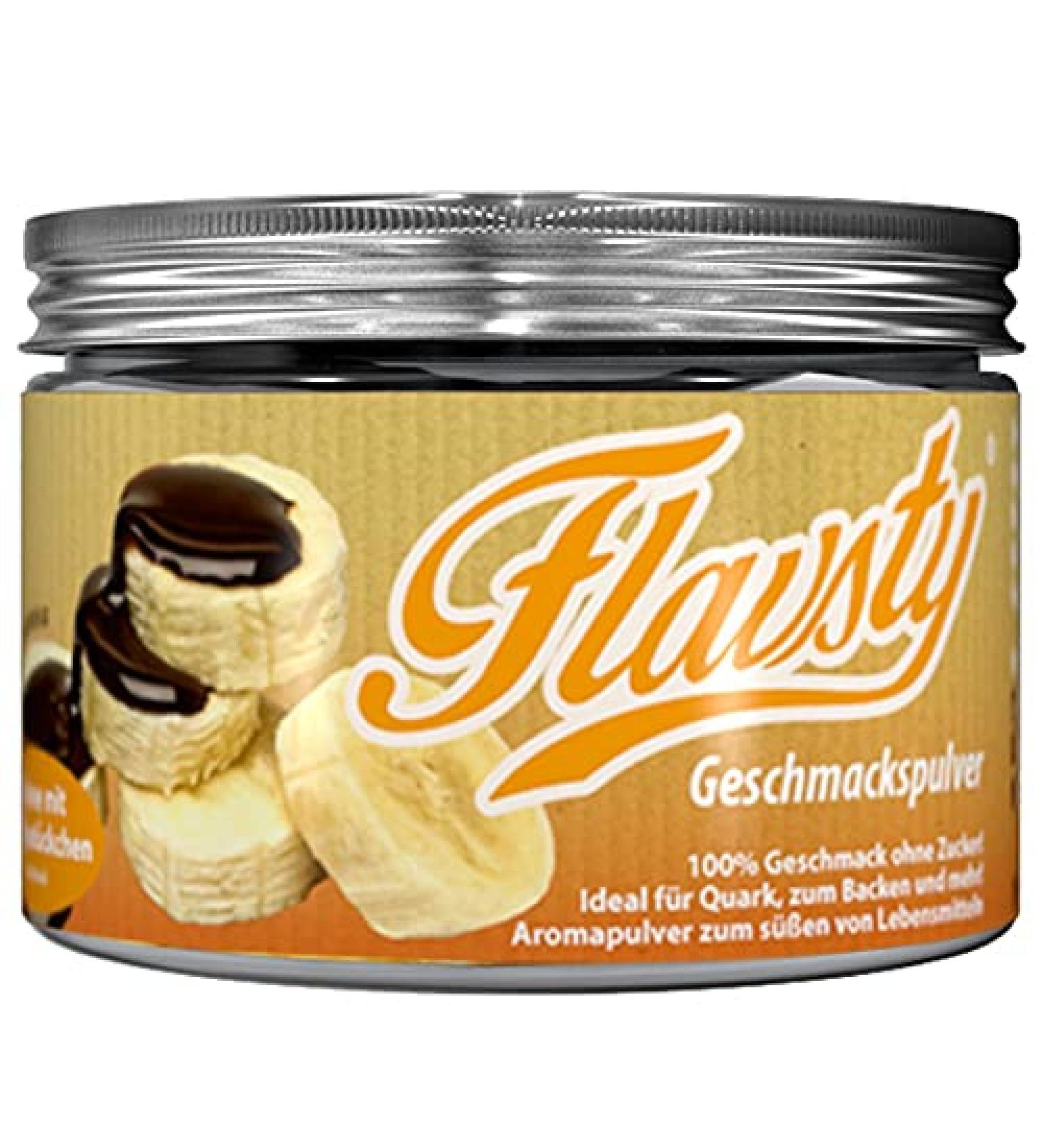 Flavsty Vegan Banana Flavor Powder with Chocolate Pieces - Sugar-Free Aroma & Flavor Powder for International Shipping - Buy Online on GoSupps.com