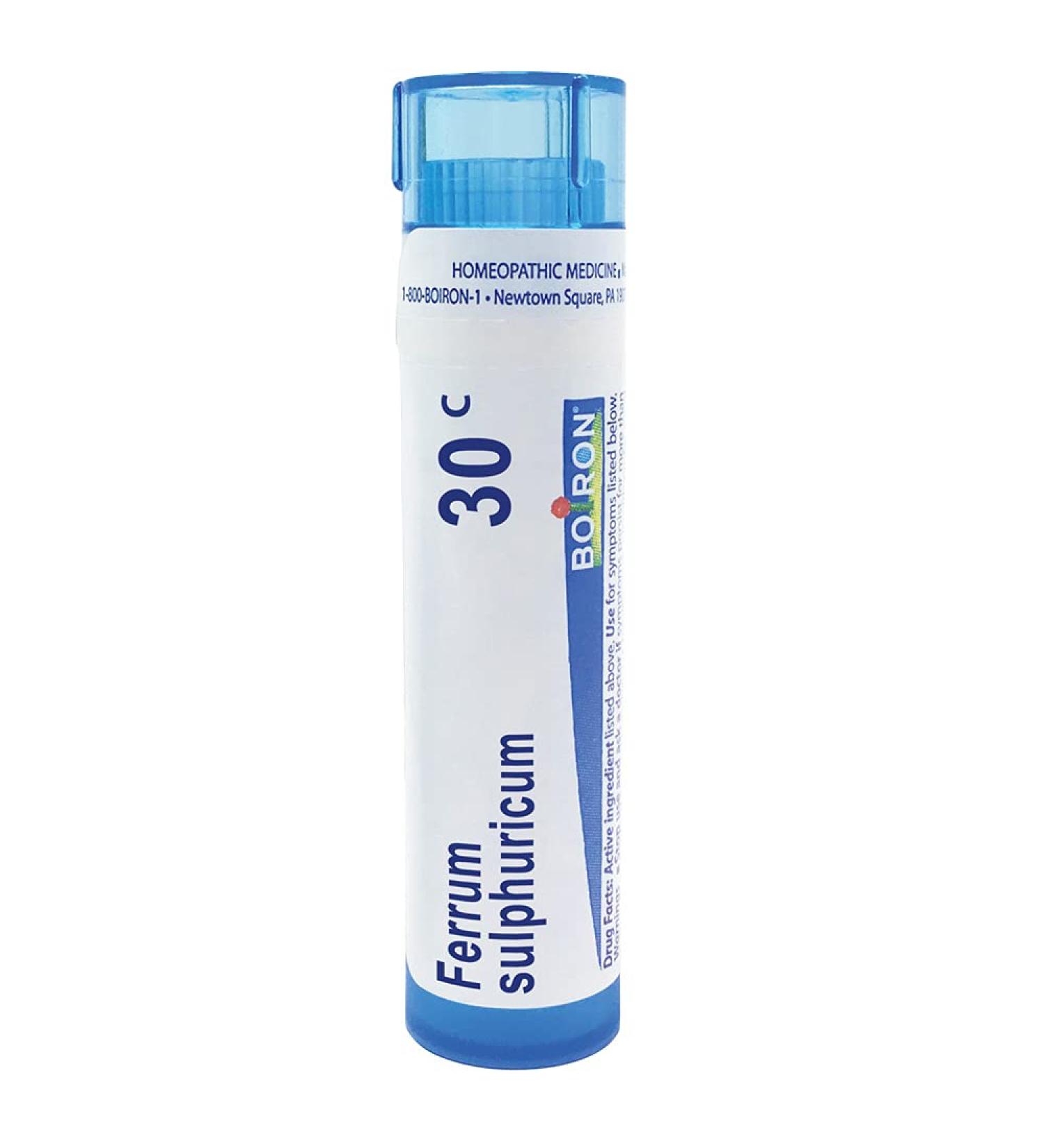 Boiron Ferrum Sulphuricum 30C Homeopathic Medicine for Low Fever - 80 Pellets | International Shipping Available - Buy Online on GoSupps.com
