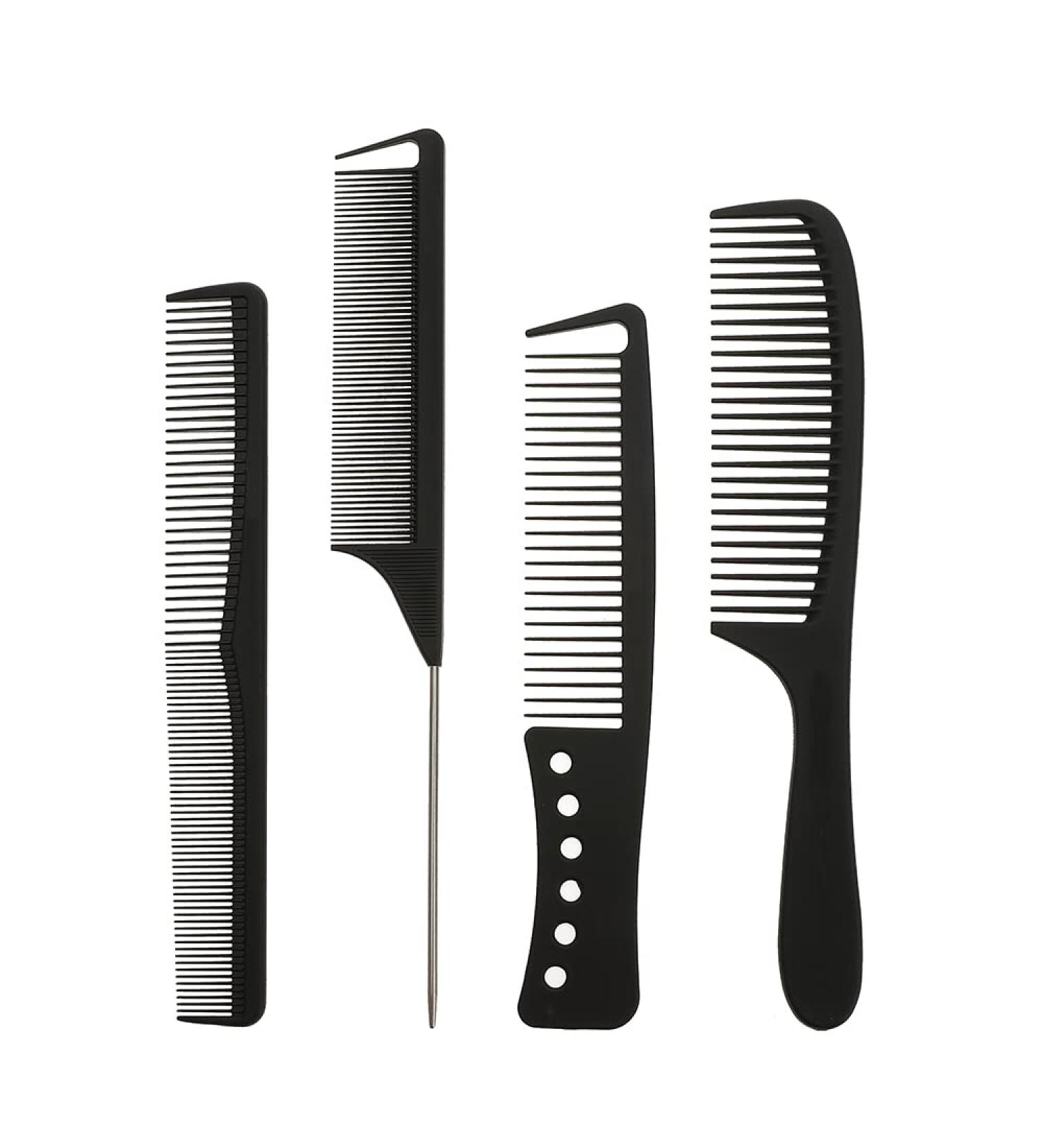 SLIPPET 4-Piece Hair Comb Styling Set for Men and Women - Fine & Wide Tooth, Rat Tail, Cutting, Parting Comb - Anti-Static Combs for Dry/Wet, Fine/Curly Hair - Buy Online on GoSupps.com