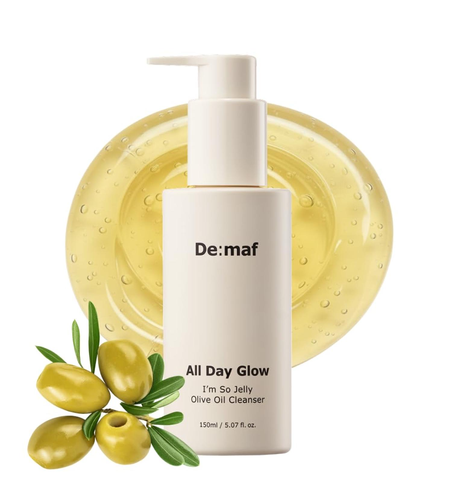 De:maf All Day Glow I'm So Jelly Olive Oil Cleanser 75% Olive Oil Jelly-like Makeup Remover for Pore Cleanse Suitable for Sensitive Skin Korean Skincare (150ml 5.07 Fl Oz) 5.07 Fl Oz (Pack of 1) 5.07 - Buy Online on GoSupps.com