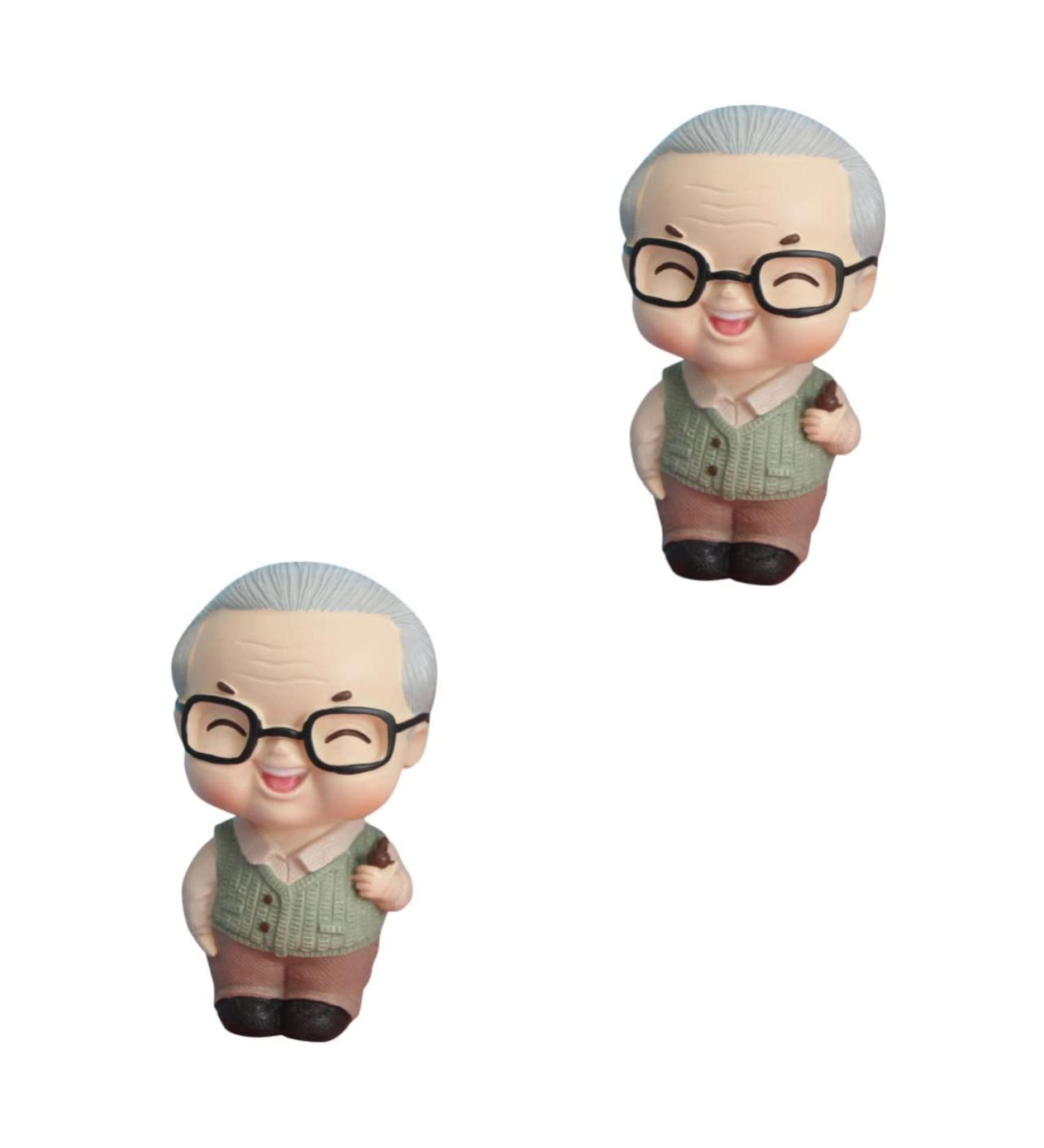 ABOOFAN 2pcs Cake Decoration Old Age Statue Loving Couple Cake Topper Old Couple Figurines Parent Anniversary Cake Topper Grandparents Statue Elderly Accessories Resin Lovers Casual - Buy Online on GoSupps.com