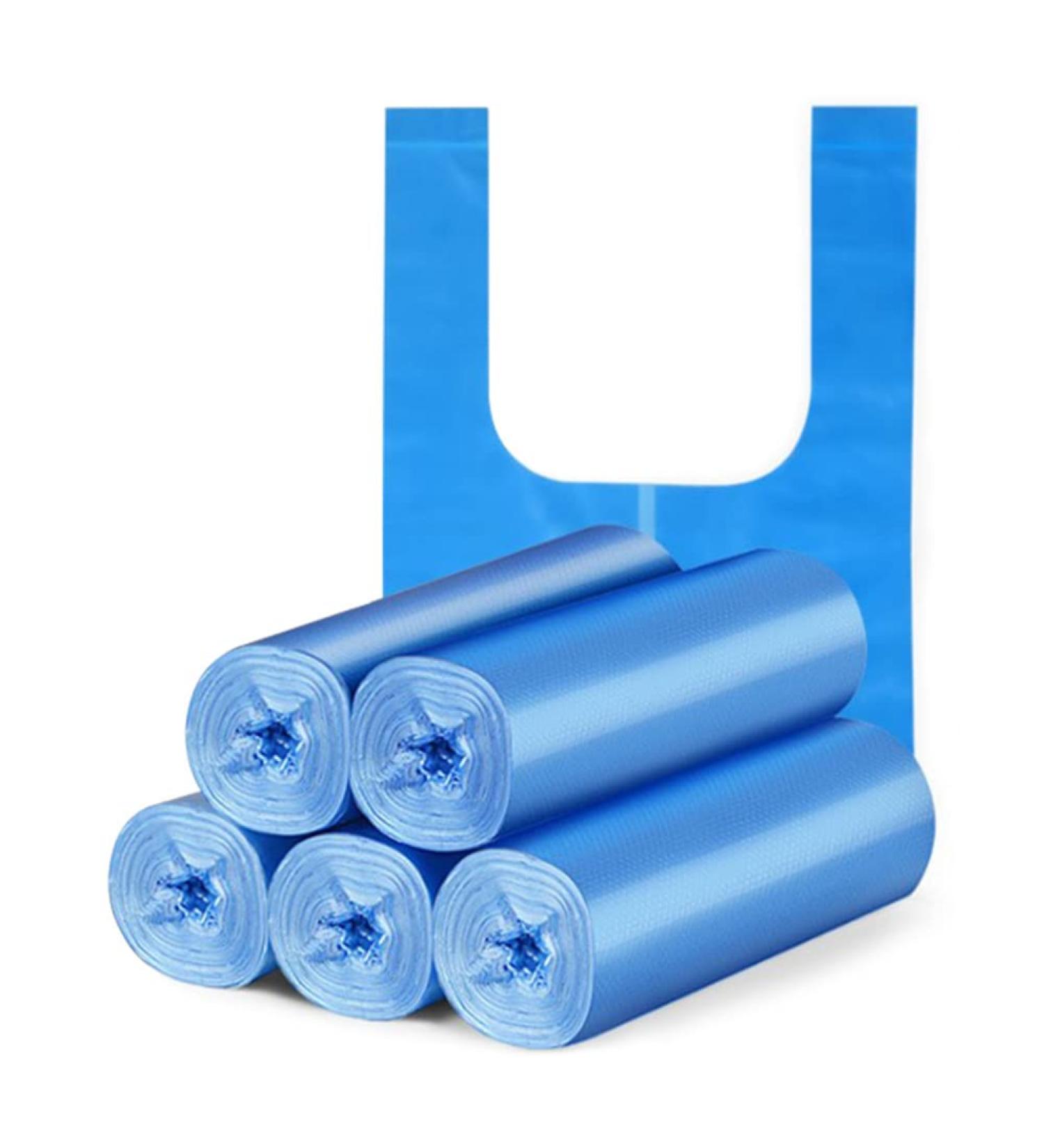 Small Trash Bags 5 Rolls Kitchen Garbage Bags - Unscented Garbage Bags for Kitchen Bath School Bedroom Car Trash Can Waste Bin Liners Dalian