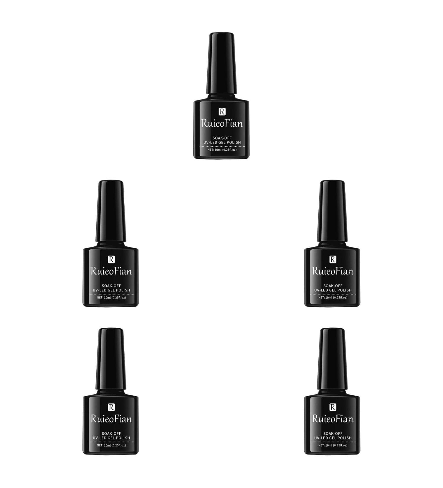 YOXIER Nail Polish Semi-Permanent UV Varnish Glitter Nail Art Polish Gloss for Lady 34 5 Pcs