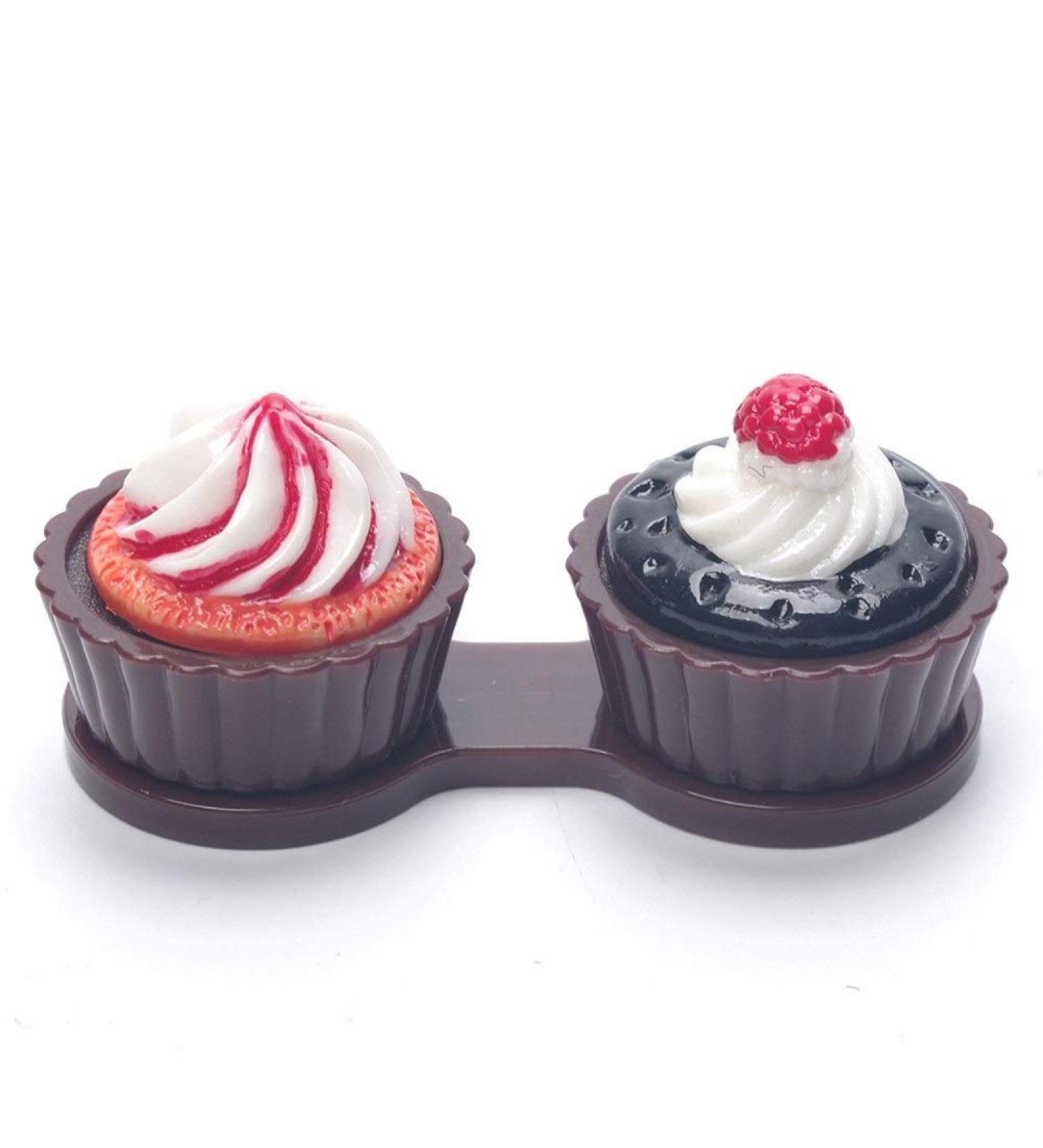 Homeilteds Dark Coffee 6-Color Cream Cake Contact Lens Box - Portable Eye Care Kit Holder - Buy Online on GoSupps.com