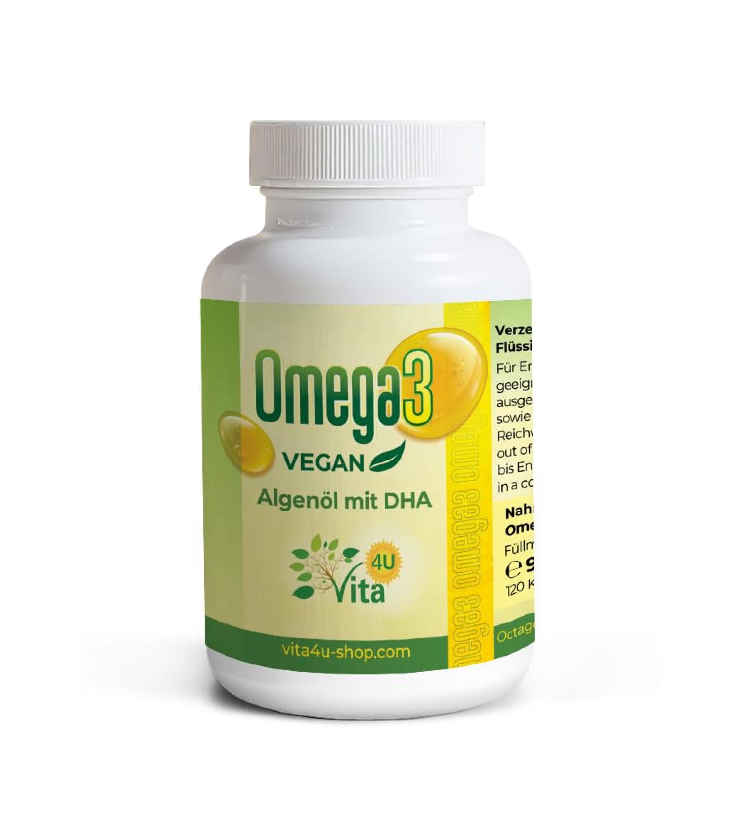 Omega 3 Algae Oil Vegan | 450mg DHA Daily | 120 Capsules | Bioavailable & Lab-Tested Quality - Buy Online on GoSupps.com