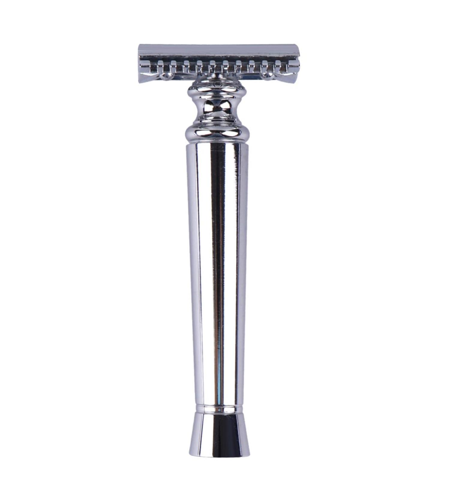 Frcolor travel shaving shave men traditional razor reusable safety razor razor men manual razor razor plane beard shaver man tool handy silver 1 piece (1 Pack)