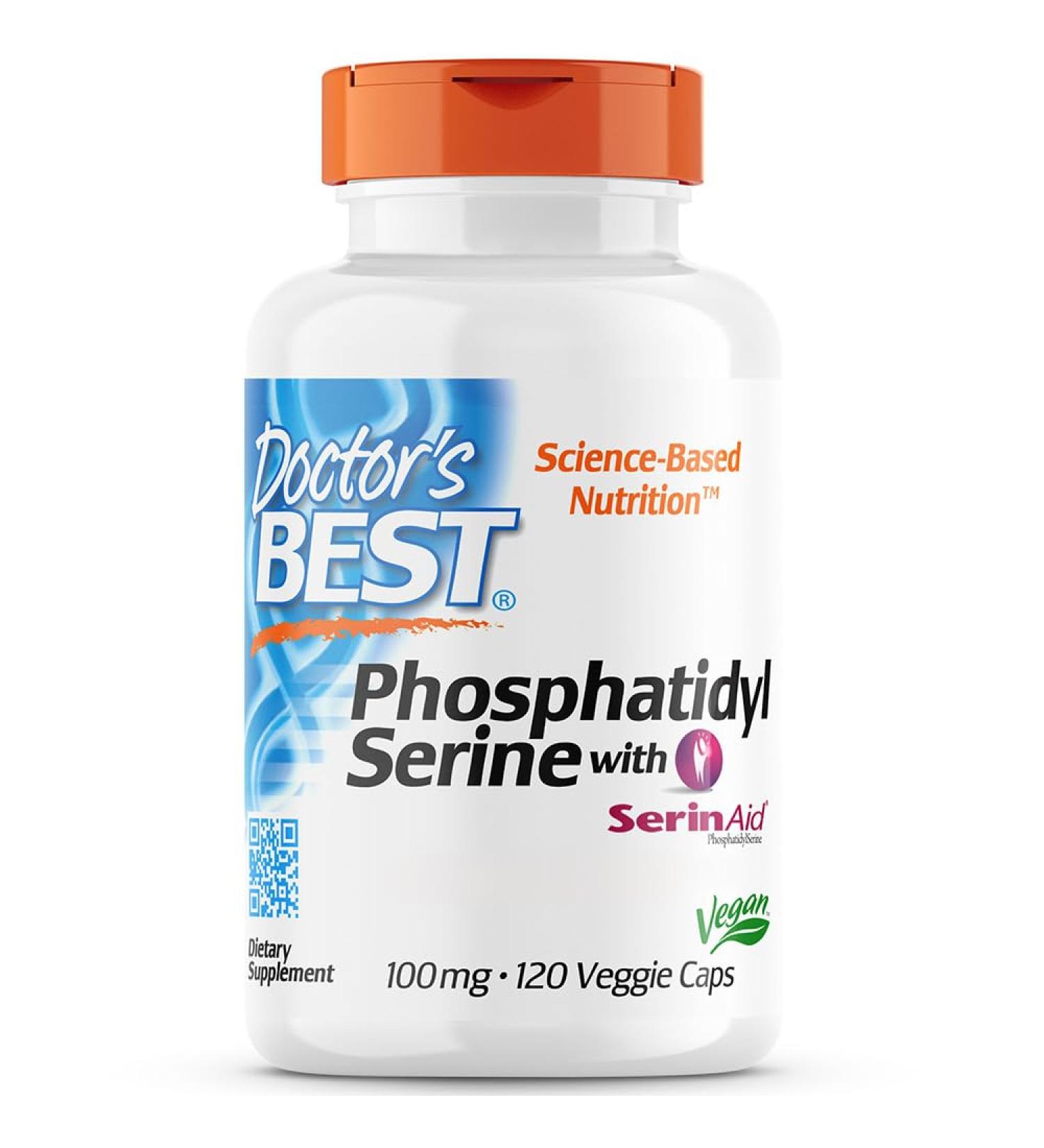 Buy Doctor's Best Phosphatidylserine with Serinaid 100mg - 120 Vegan Capsules - Gluten-Free Soy-Free Laboratory Tested | International Shipping Available - Buy Online on GoSupps.com