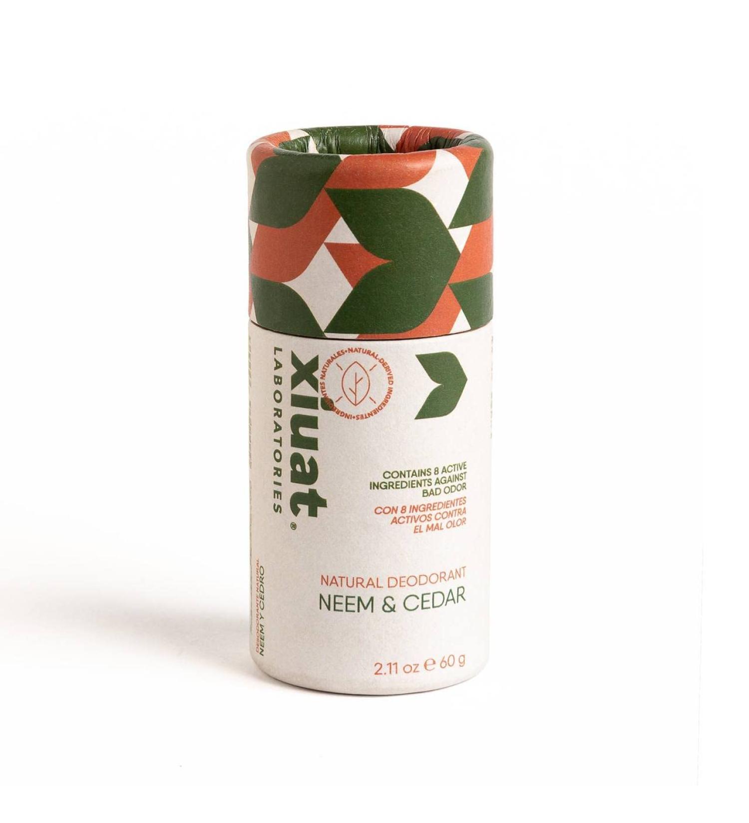 XIUAT Laboratories Natural Deodorant for Men - Neem & Cedar Stick Organic 60g - Paraben/Alcohol/Baking Soda Free Odor Control Allows Perspiration - Buy Online on GoSupps.com