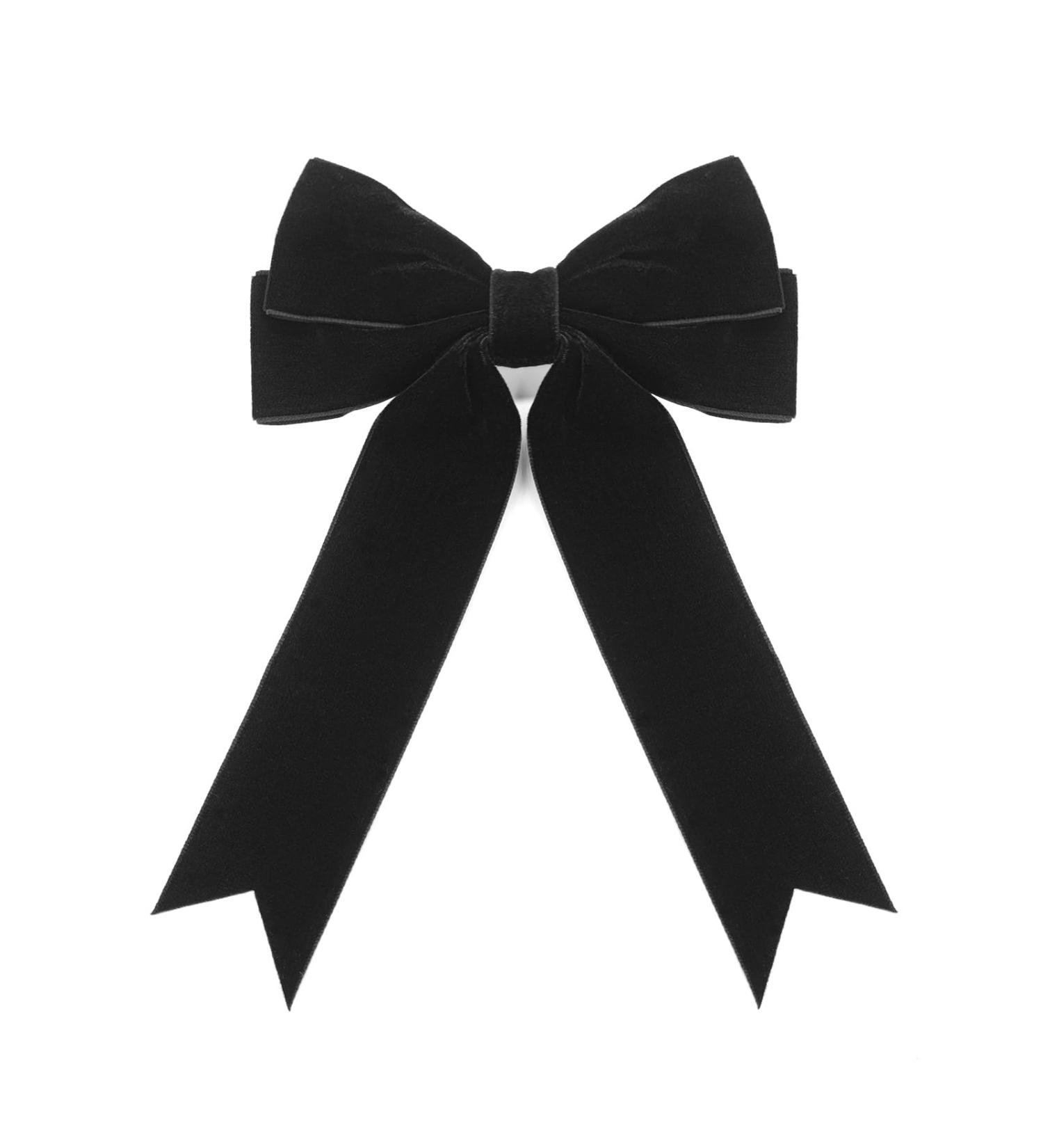 Desenda Handmade Velvet Bow Hair Clip Large Satin Ribbon Bow Hairpin Barrettes Fastener French Hair Bow Headband Elegant Hair Tie Vintage Hair Accessories for Party Gift Girls Women - Black - Buy Online on GoSupps.com