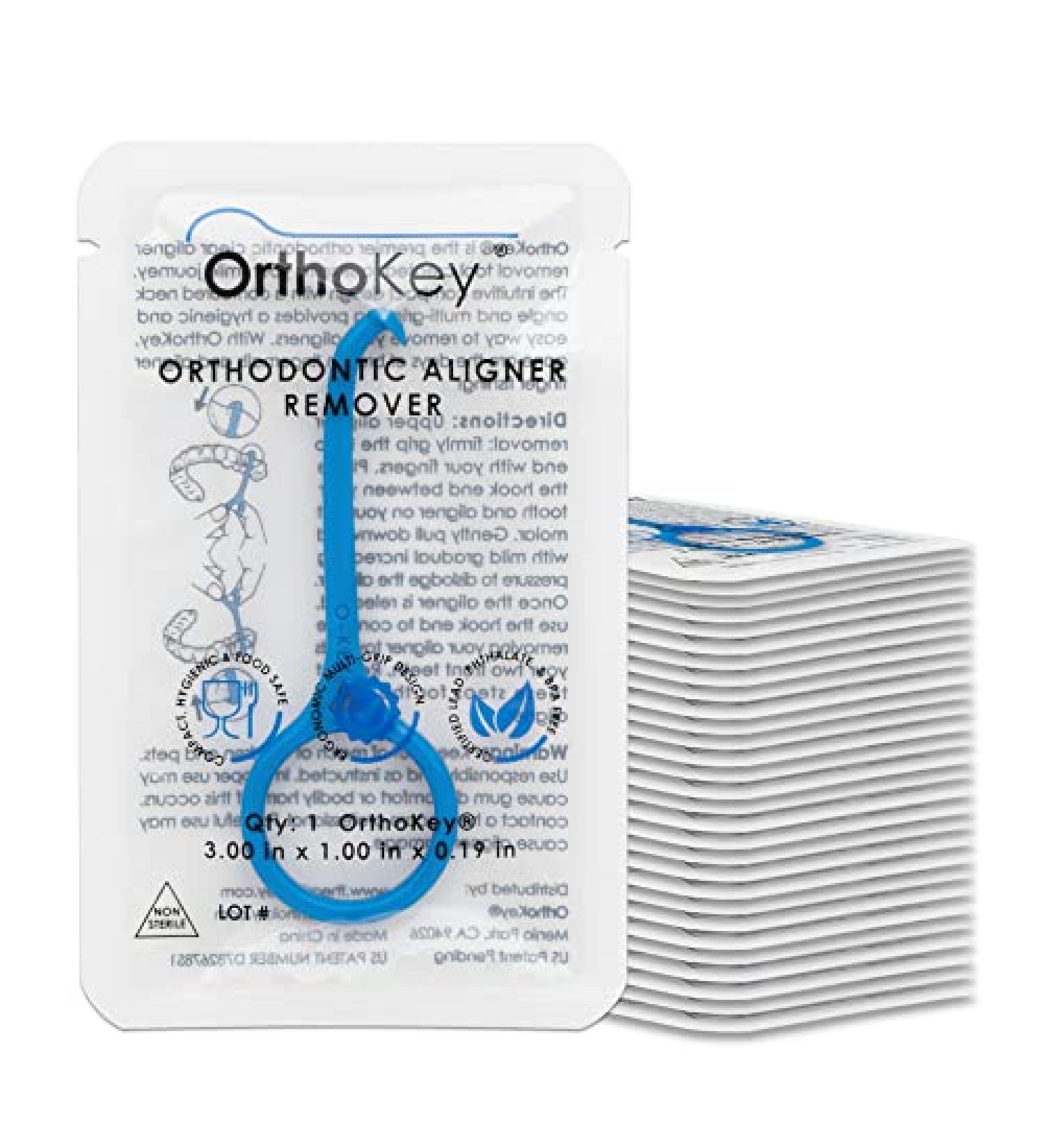 OrthoKey Clear Aligner Removal Tool - Invisalign & Retainer Remover (30-Pack) - Teeth Retainer Cleaner - Small Size White - Dental Carrying Case - Aligner Case Included - Buy Online on GoSupps.com