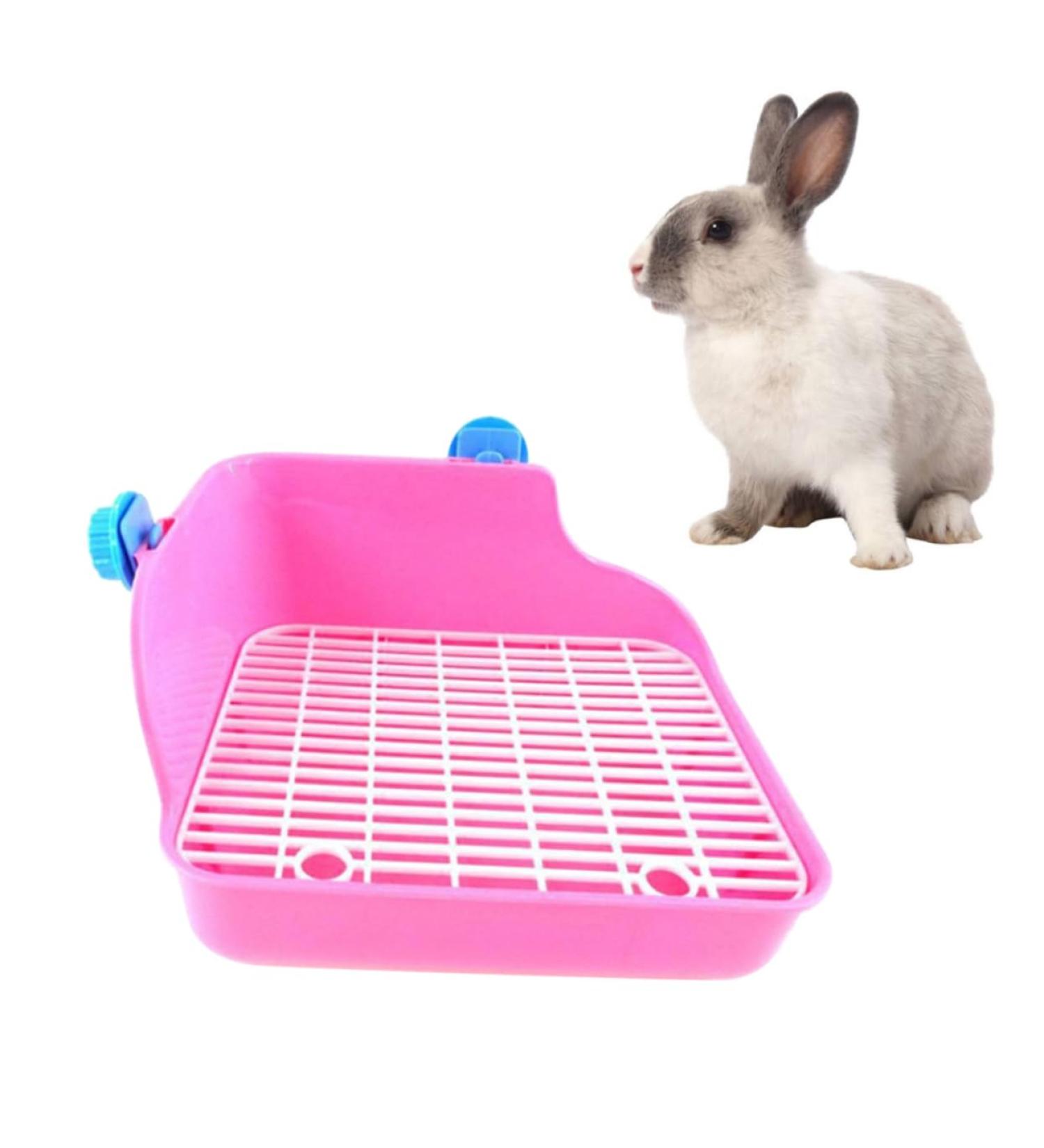 FOMIYES Guinea Pig Litter Pan Hamster Litter Corner Square Tray Ferret Potty Trainer Chinchilla Rabbit medium Pink - Buy Online on GoSupps.com