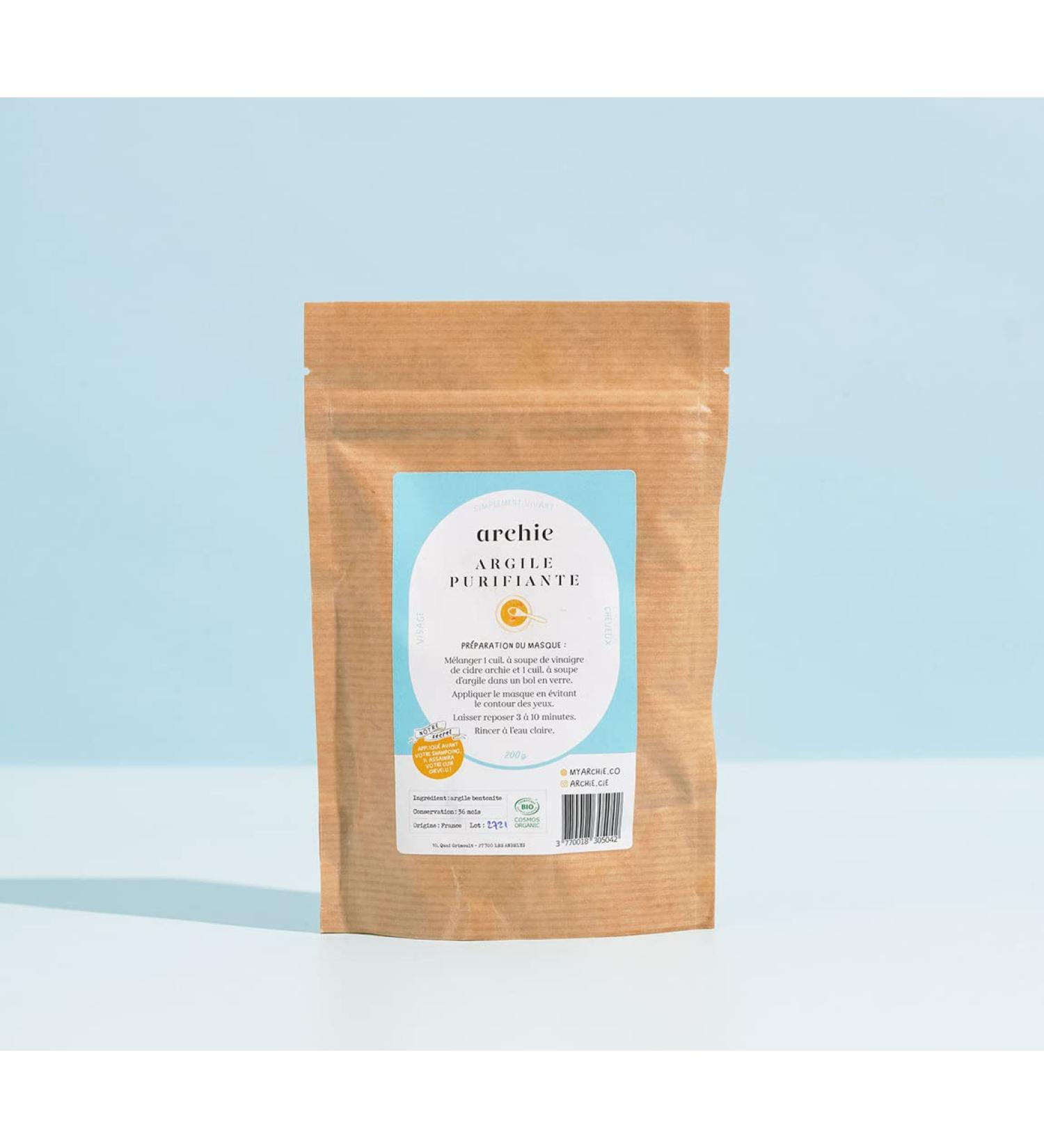 Archie Bentonite White Clay Face Mask. Anti-blemish Purifying Revitalizing Natural Face care Detox hair mask Acne Skin radiance. Made in France - Buy Online on GoSupps.com