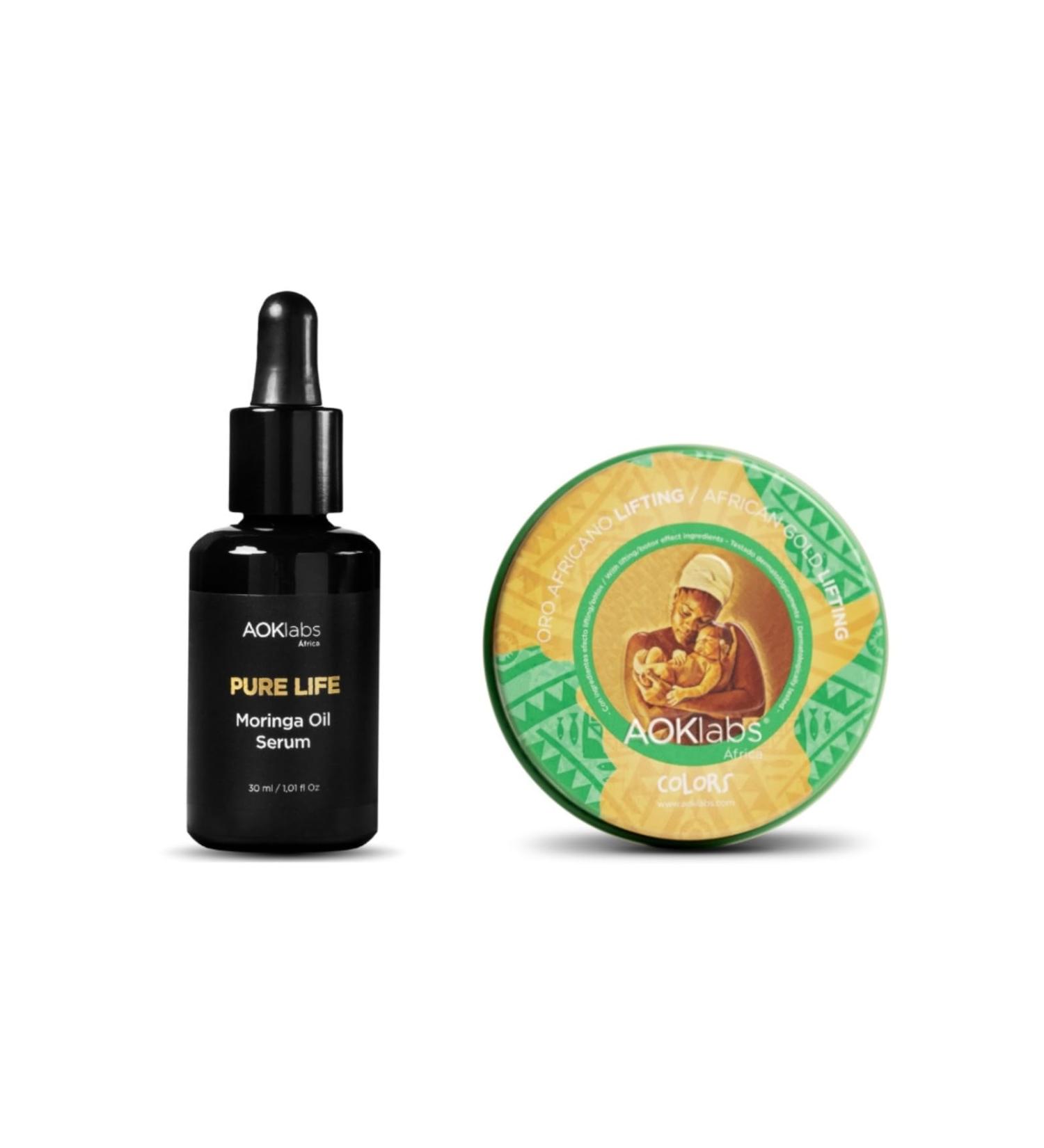  AOKLABS AOKlabs Natural Lifting Effect Pack - Moringa Serum + African Gold Lifting | Anti-Aging Routine with Tightly and Antioxidant Action | Firmer Luminous and Rejuvenated Skin - Buy Online on GoSupps.com