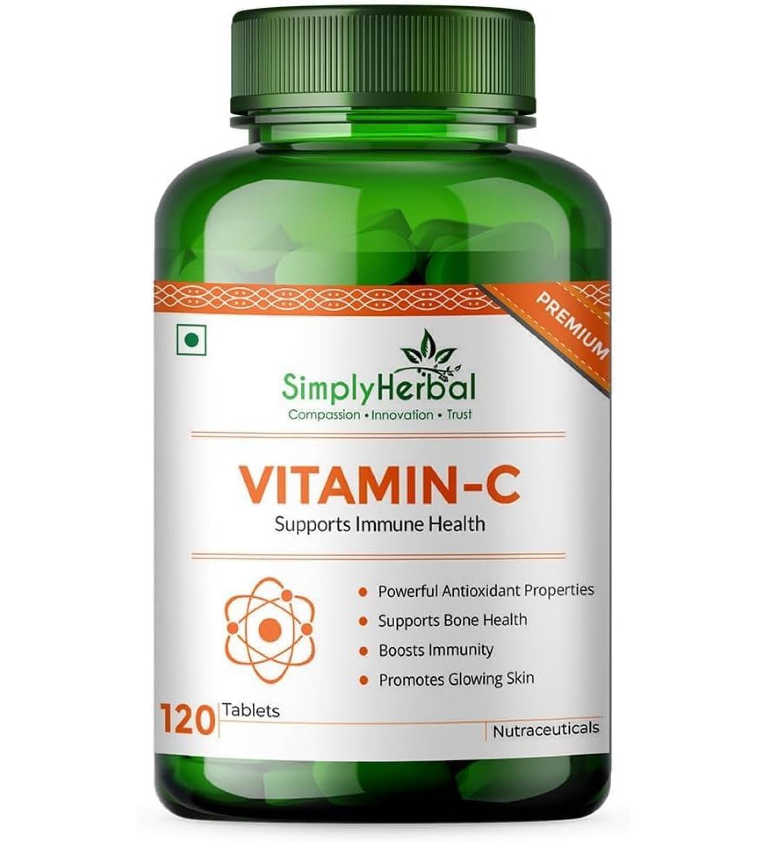 Generic Vitamin C 1000mg Tablets for Glowing Skin & Face Support Immune Health Natural Brightening Supplement Promote Body Immunity & Overall Beauty Health for Men & Women - 120 Veg Tablets - Buy Online on GoSupps.com