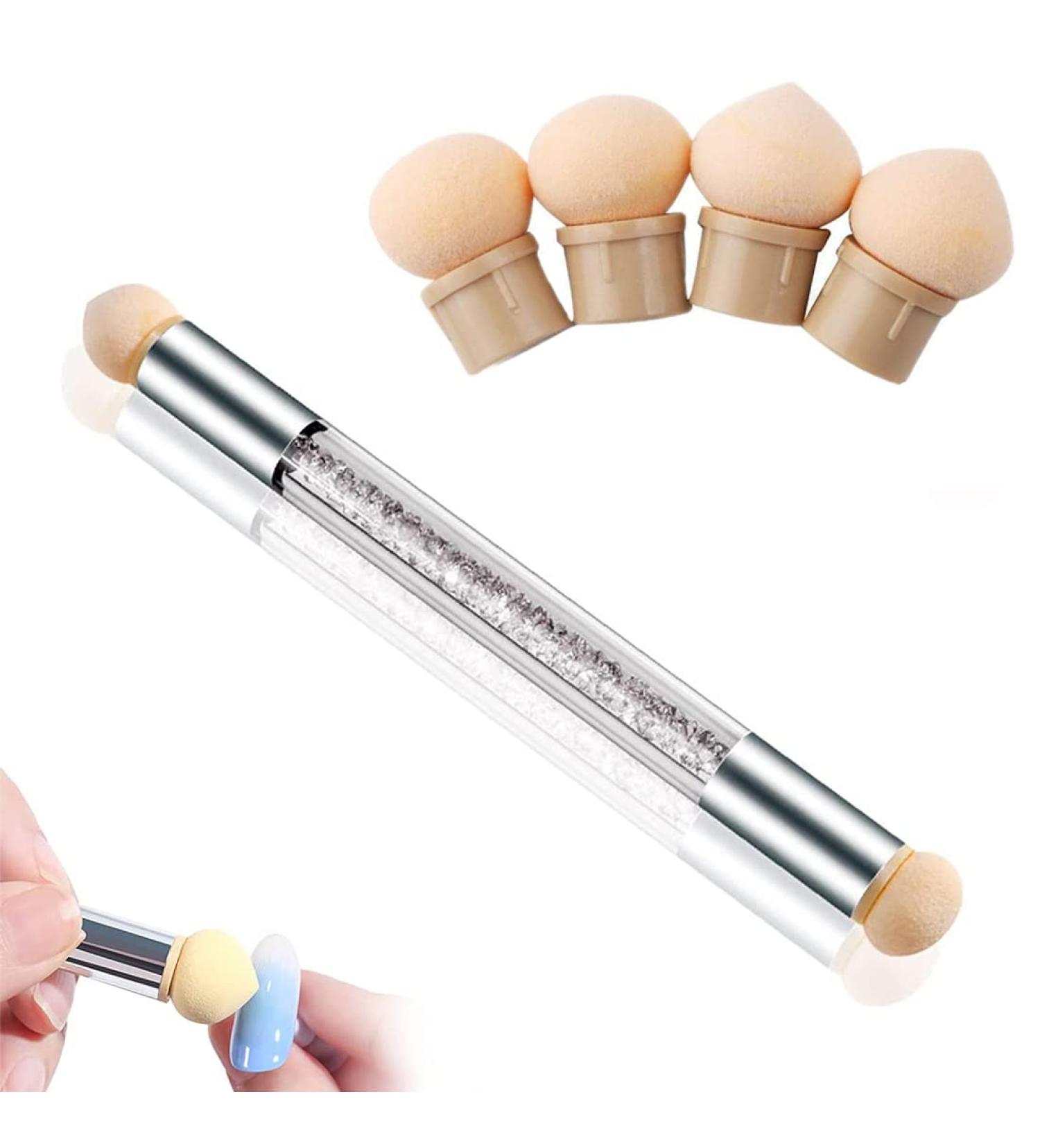 Double Head Nail Art Sponge Brush Applicator 4 Replacement Heads for Ombre Designs | UV Gel & False Nail Rendering Tools - Buy Online on GoSupps.com