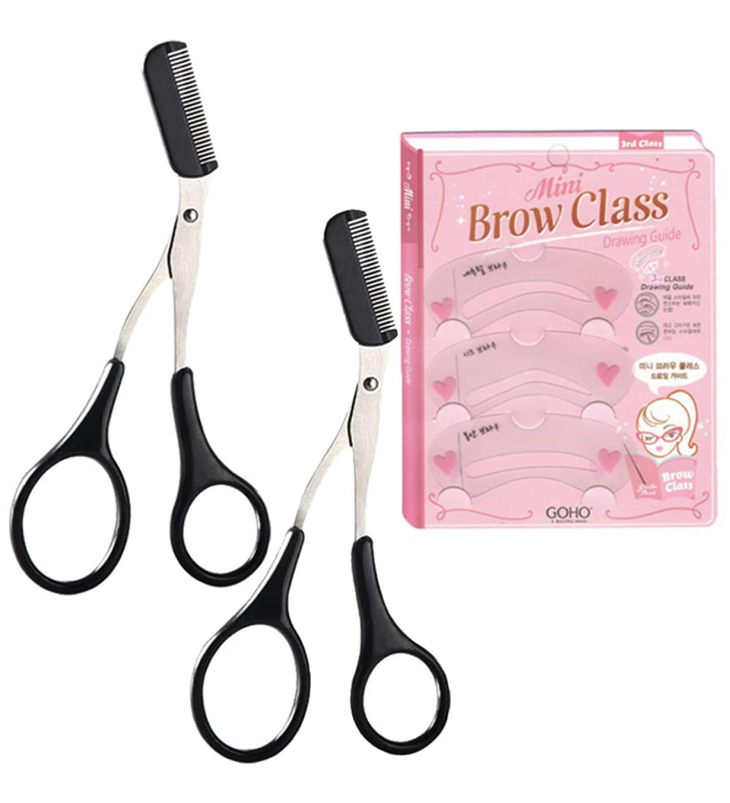 3 Pieces Eyebrow Scissors Professional Eyebrow Comb Scissors Reusable Eyebrow Stencils for Men and Women - Buy Online on GoSupps.com
