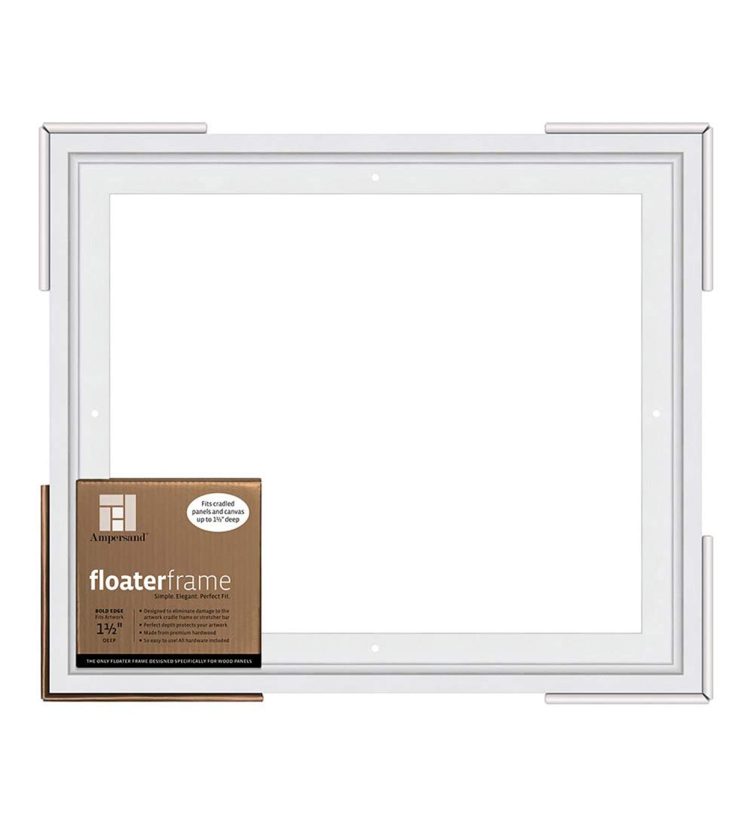 Ampersand Floaterframe for Wood Panels, 1.5 Inch Depth, Bold, 11X14 Inch, White (FBOLD151114W)
