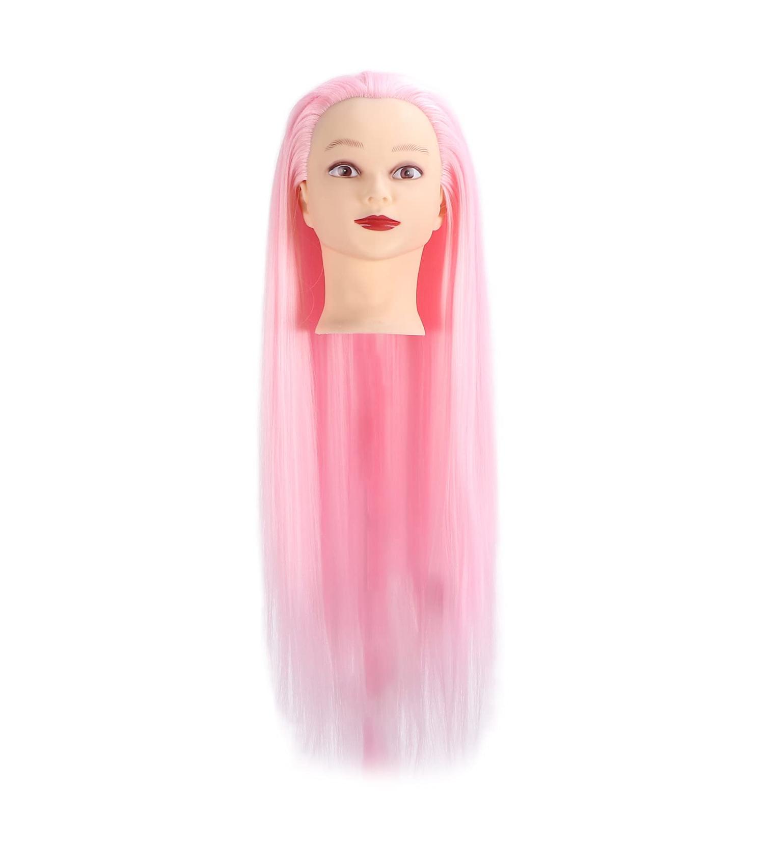 Buy Long-Haired Window Puppet - Hairdressing Practice Training Head for Students | Pink Hair Cosmetic Doll | International Shipping - Buy Online on GoSupps.com