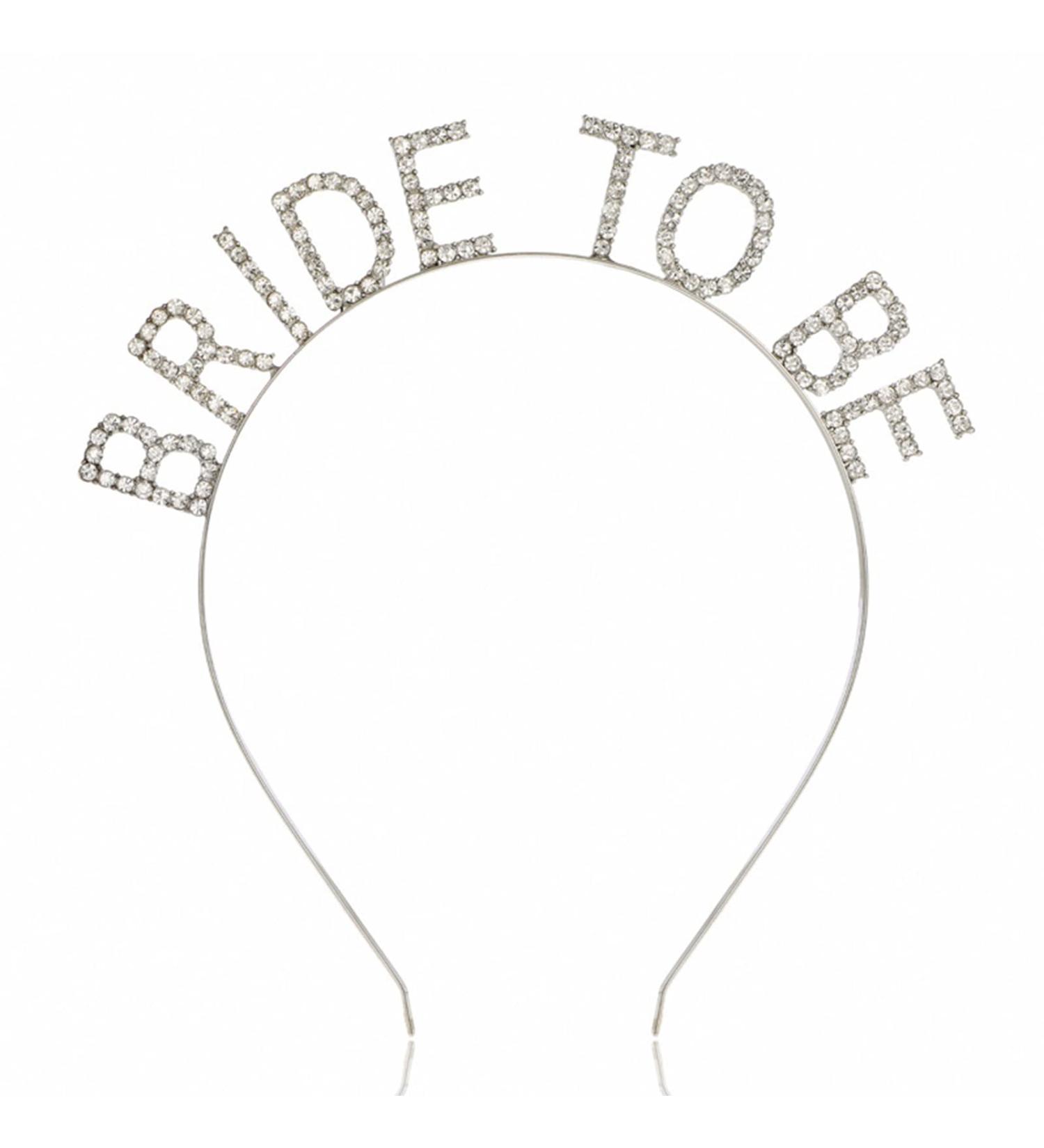 Rhinestone Bride Headband - Wedding Tiara Hair Band for Bachelorette & Bridal Shower - Buy Online on GoSupps.com