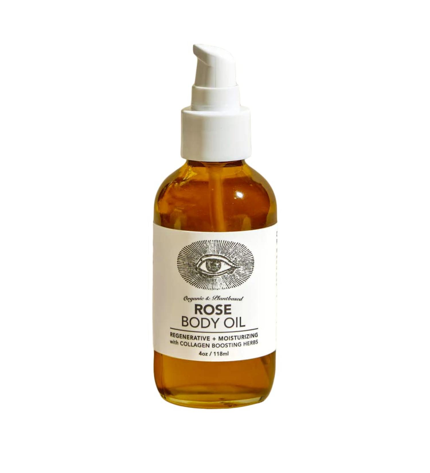 Anima Mundi Rose Body Oil - Organic Hydrating Body Oil with Moringa & Jojoba for Skin Rejuvenation - Adaptogenic Collagen Oil - 4oz - Buy Online on GoSupps.com