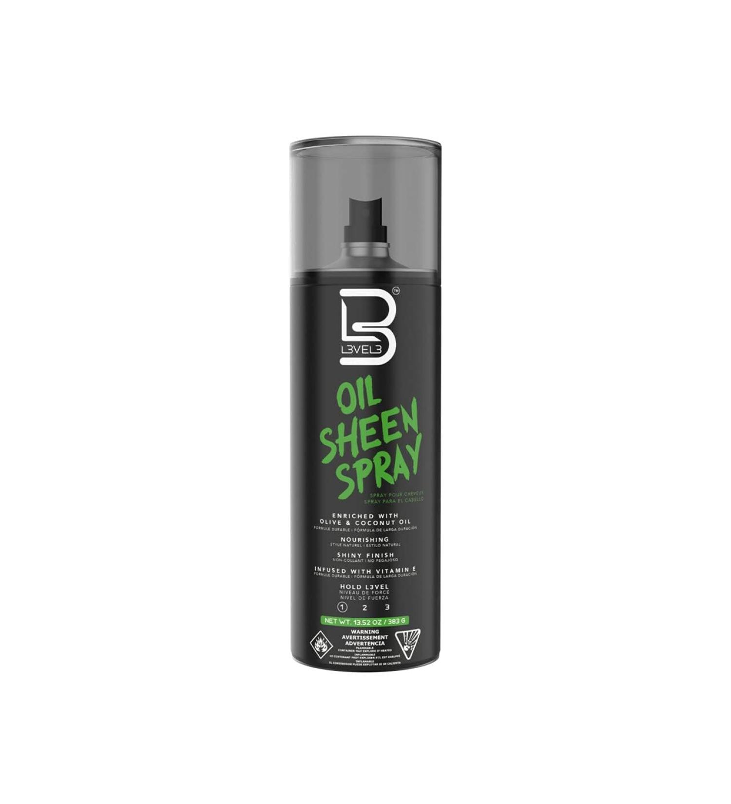 L3 Level 3 Oil Sheen Spray - Adds Shine to Hair After Styling - Infused with Vitamin E Olive and Coconut Oil and Herbal Extracts Level Three Oil Shine Spr 4 Pack - Buy Online on GoSupps.com