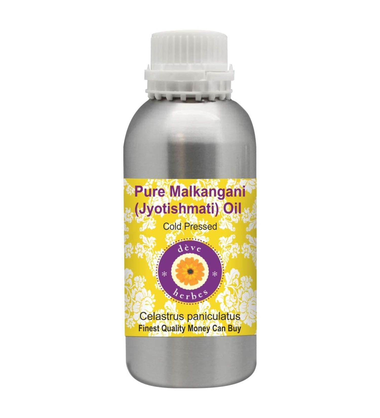 Deve Herbes Pure Malkangani Oil 630ml - Cold Pressed Jyotishmati Oil for Health & Wellness | International Shipping - Buy Online on GoSupps.com