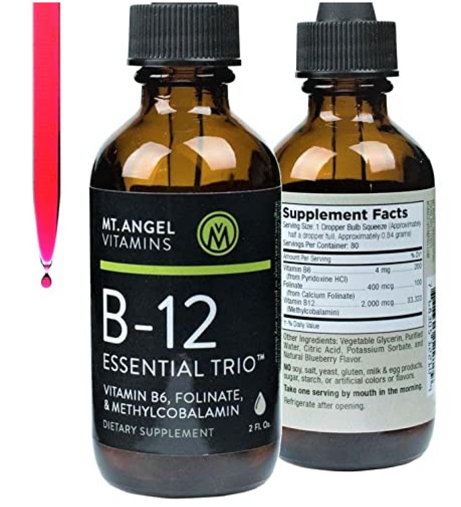 Vegan Vitamin B12 Sublingual Drops with B6 and Folinate - 33333DV Methylcobalamin, B Complex Liquid - 80 Servings, Gluten Free, Non-GMO, USA - Buy Online on GoSupps.com