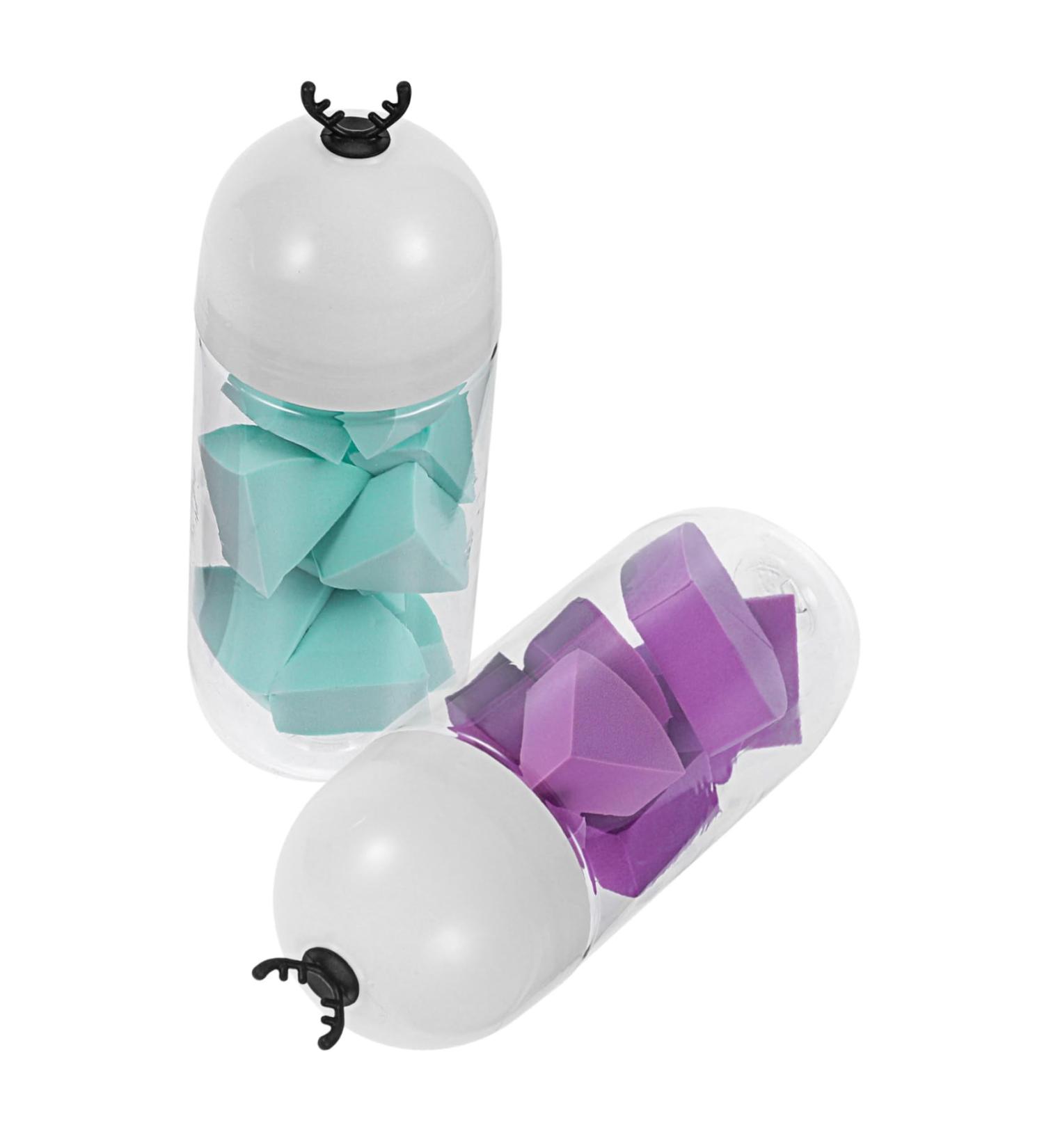 Ipetboom 2 Capsule Bottle Beauty Egg Concealer Makeup Brush Cosmetic Removal Puff Make up Powder Puff Puff Makeup Blenders Powder Puff Makeup Cream Hydrophilic Polyurethane Sponge 20x7cm As Shown 1 - Buy Online on GoSupps.com