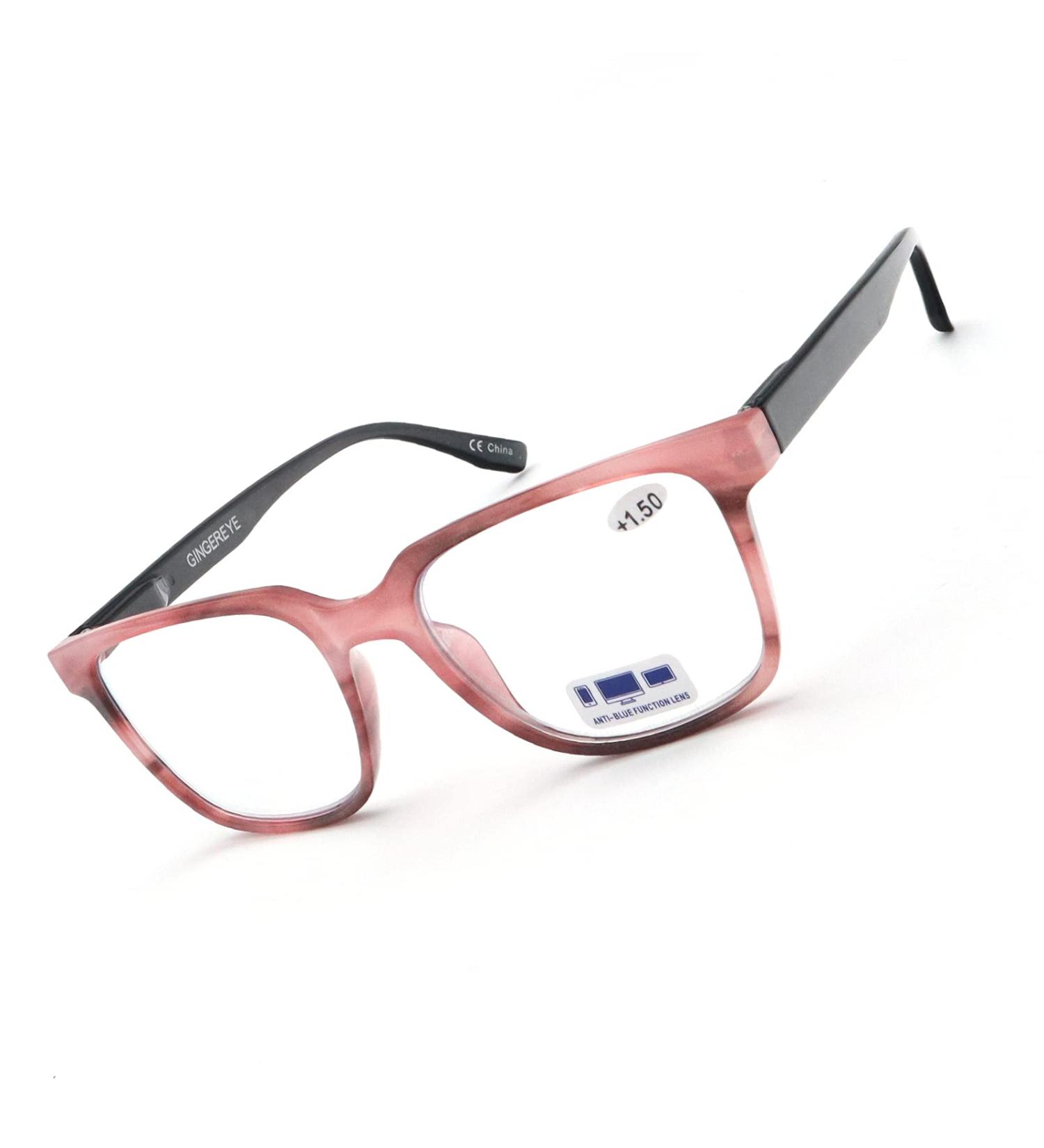 Blue Light Blocking Square Women s Reading Glasses - Fashionable +1.75 Pink Eyewear with Spring Hinge - Buy Online on GoSupps.com