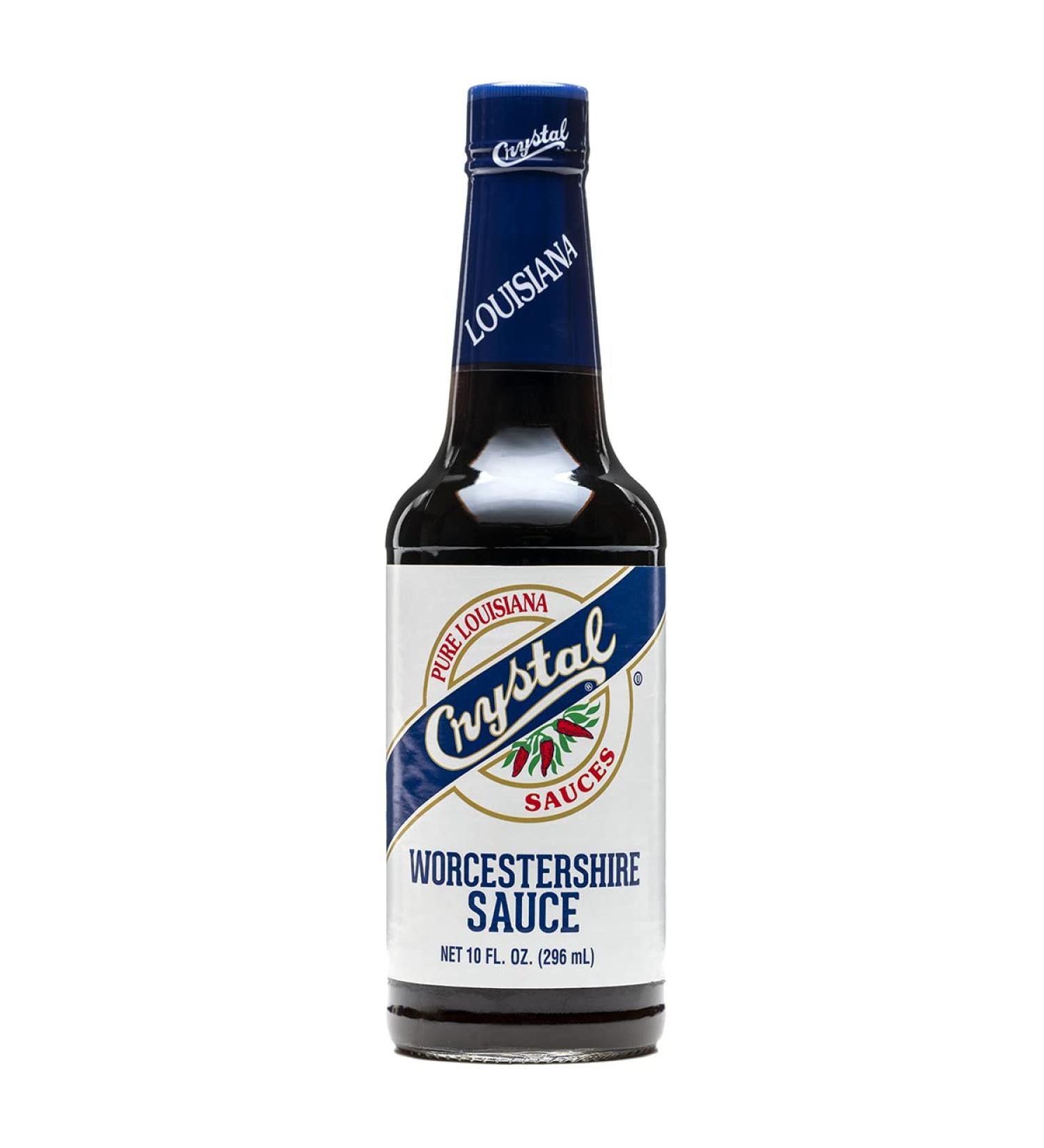 Crystal Louisiana's Worcestershire Sauce, 10 Ounce, Tangy Seasoning for Snack Mix, Marinades, A Little Kick, A Lotta Flavor