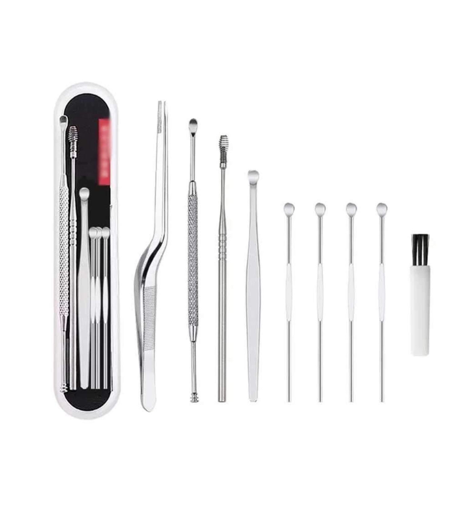 8pcs Stainless Steel Ear Wax Pickers Set - Ear Cleaning Curette Remover Tools - Buy Online on GoSupps.com