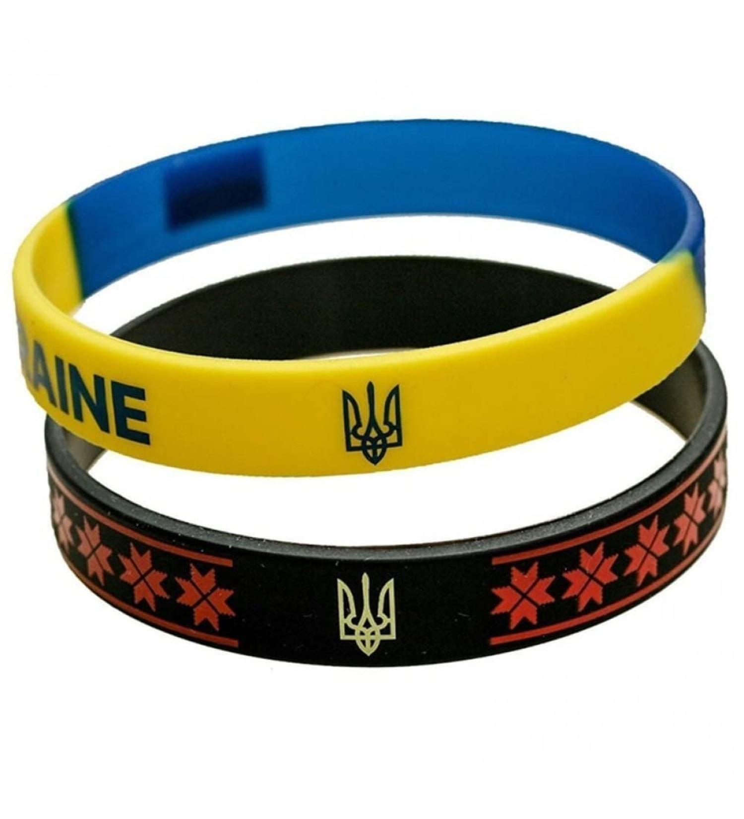 2pcs Ukraine Flag Silicone Bracelets | Rubber National Flag Wristbands | Unique Ukrainian Gifts & Souvenirs for Fans - Buy Online on GoSupps.com