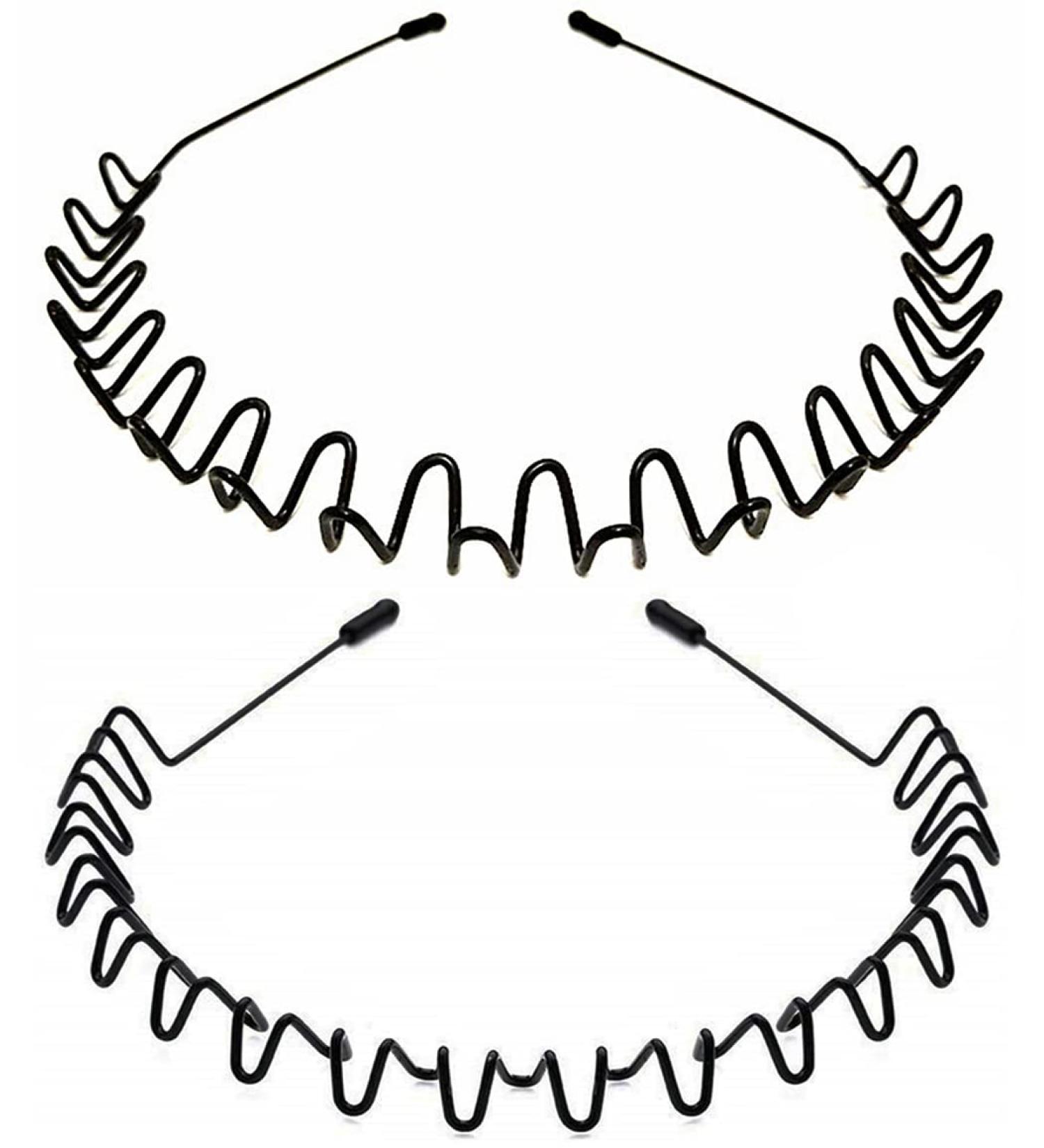 bodbop XINGZHE Metal Hair Bands 2 PCS Black - Unisex Sports Headband with Elastic Non Slip Design - Buy Online on GoSupps.com