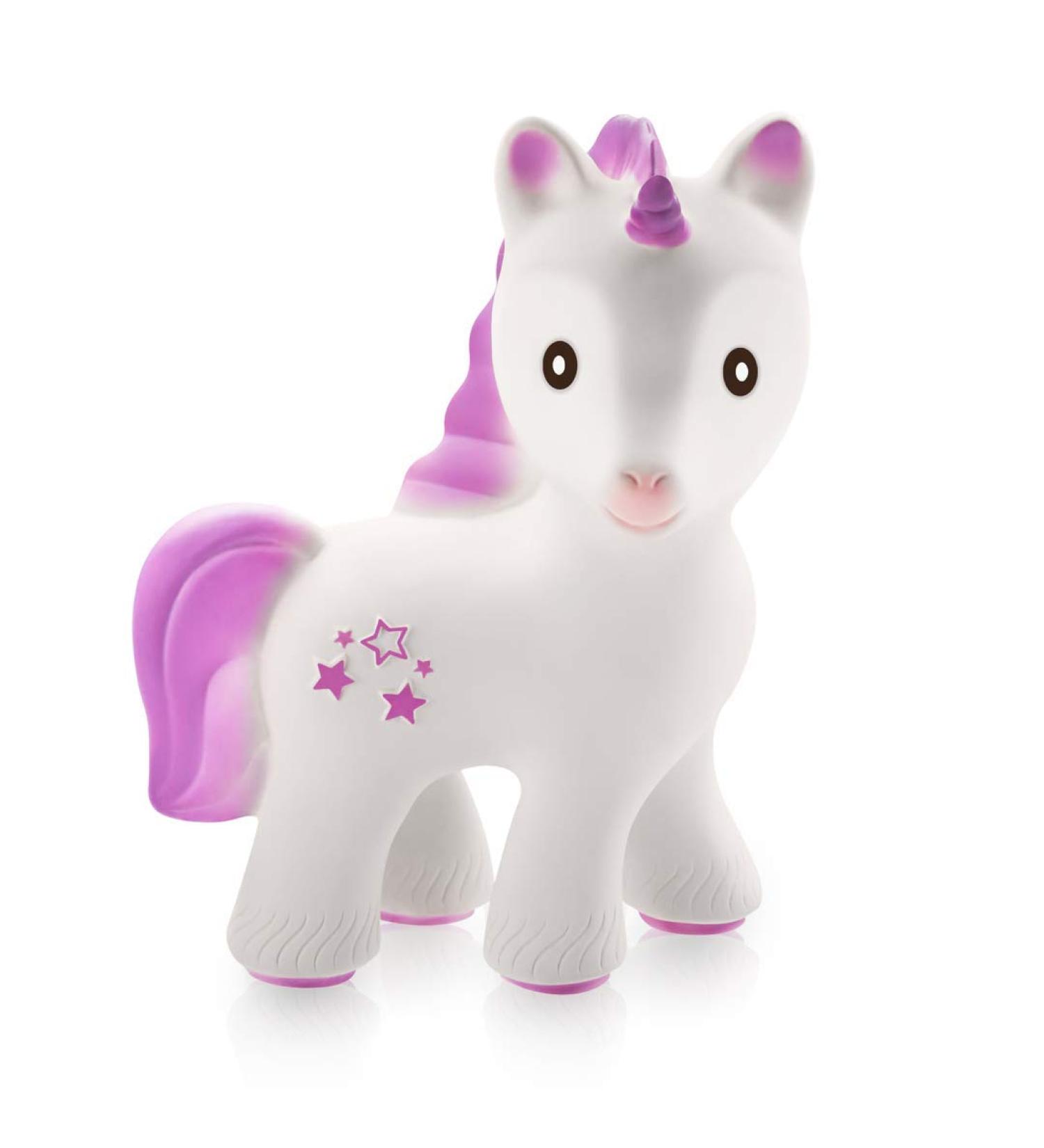 CaaOcho Mira the Unicorn Baby Teething Toy - BPA Free Natural Rubber Molar Teether for Babies - Lavender - Perfect Registry Baby Shower Gift - Buy Online on GoSupps.com