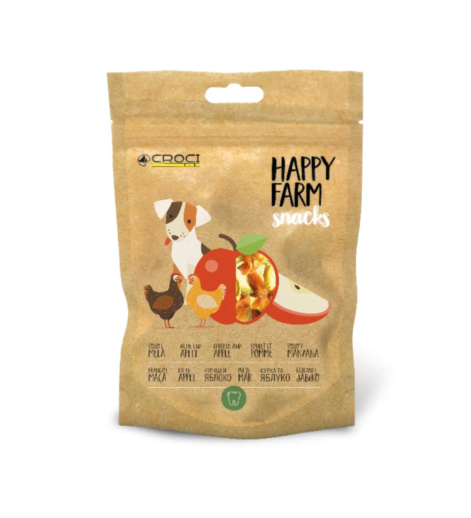 Croci Happy Farm - Chew Treats for Dogs Natural Dog Snack with Vegetables Chicken and Apple 80 GR - Buy Online on GoSupps.com
