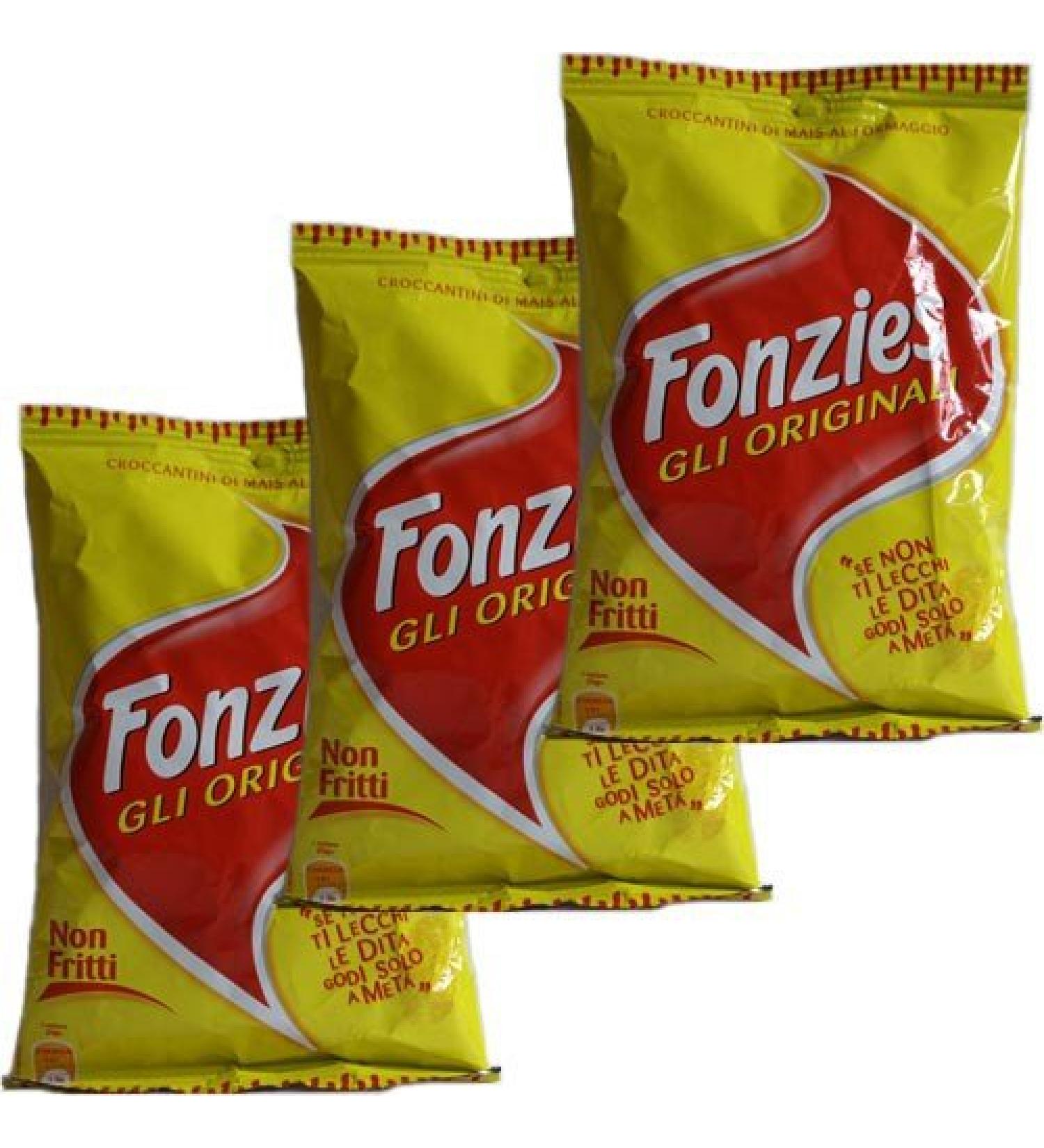 Fonzies Gli Originali Pack of 3 Cheese Corn Snacks 100g