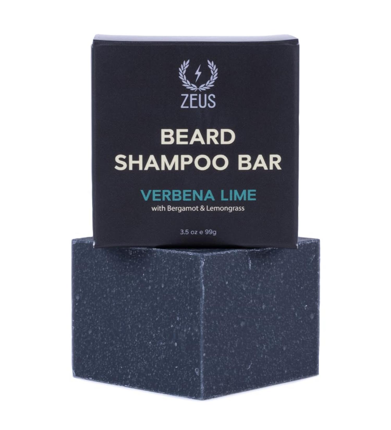 ZEUS Beard Shampoo Bar Natural Hydrating Beard Soap with Verbena Lime | Premium Ingredients for Face & Beard (3.5 oz - Buy Online on GoSupps.com
