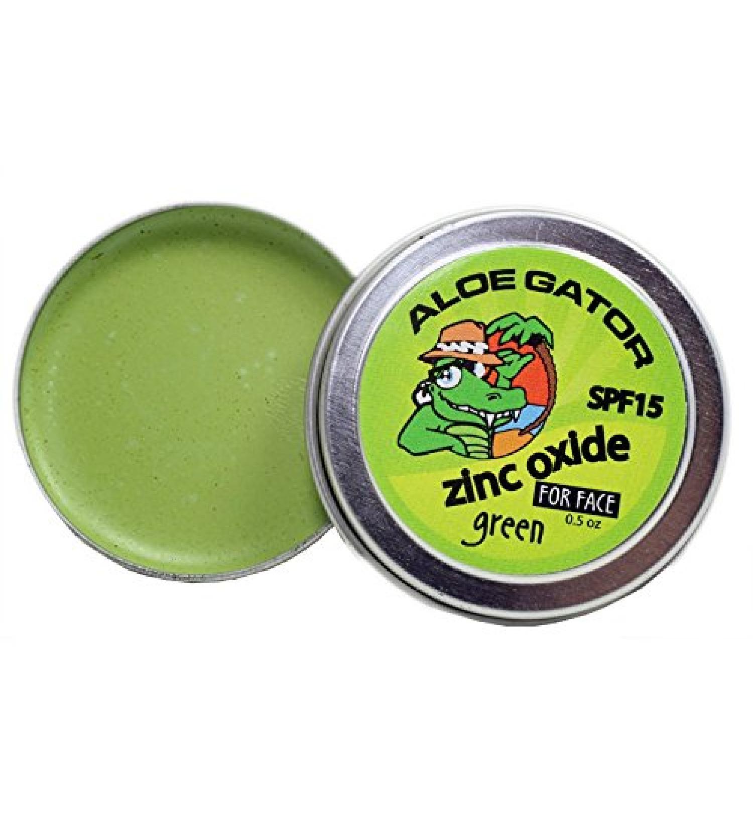 Aloe Gator SPF 15 Zinc Oxide Water Resistant Suncare for Face Green