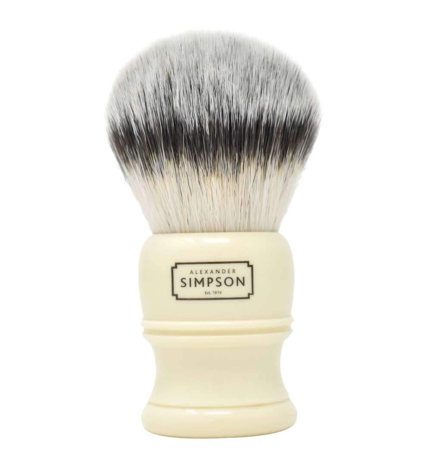Simpsons Trafalgar T3 Synthetic Shaving Brush - Cream Handle Sensitive Skin Large Grip | International Shipping - Buy Online on GoSupps.com