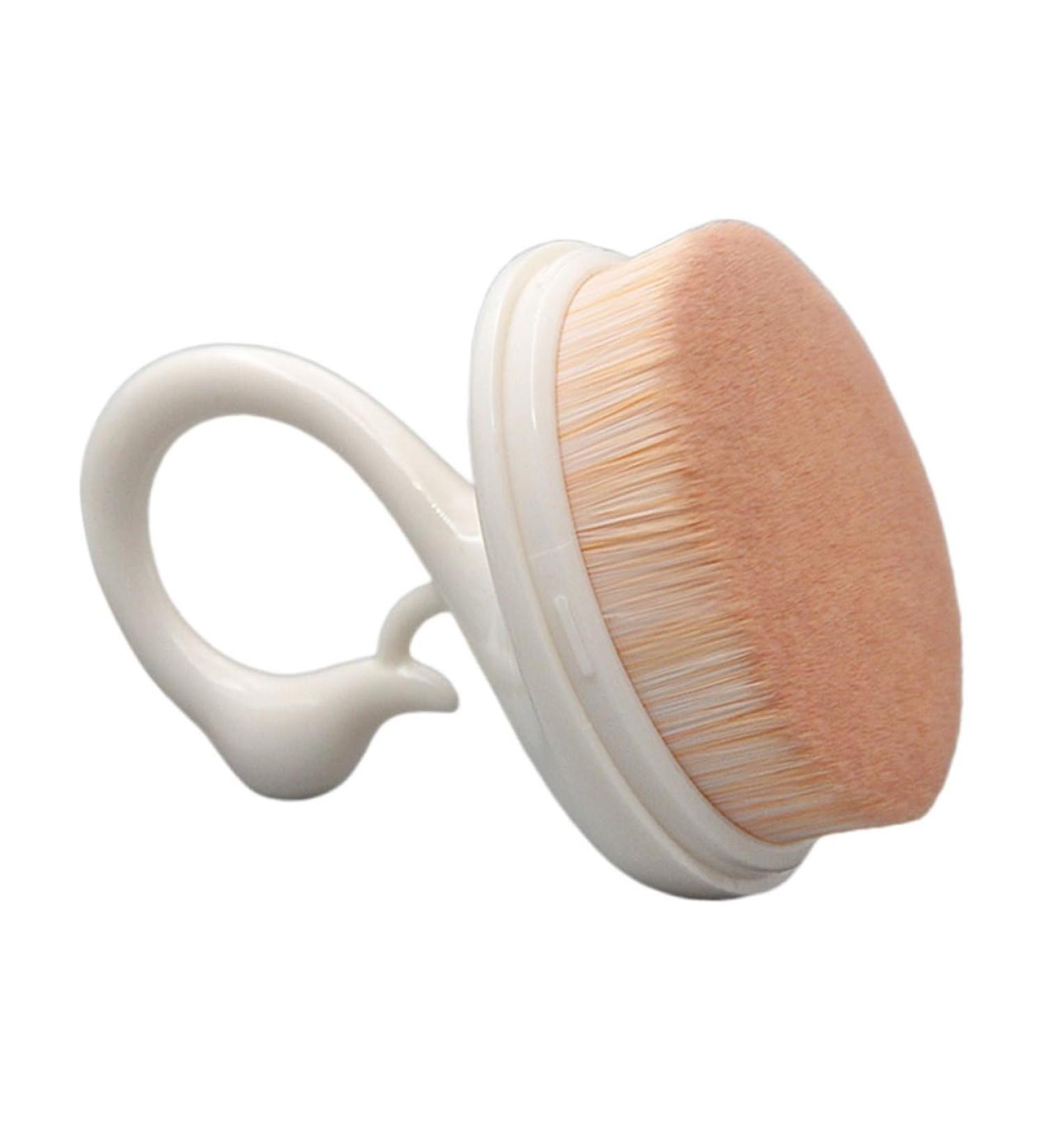 Housoutil 1pc Makeup Brush Cosmetic Applicator Supple Foundation Brush Portable Powder Brush Swan Foundation Brush Loose Liquid Travel Artificial Fiber Seamless White Face Brush - Buy Online on GoSupps.com