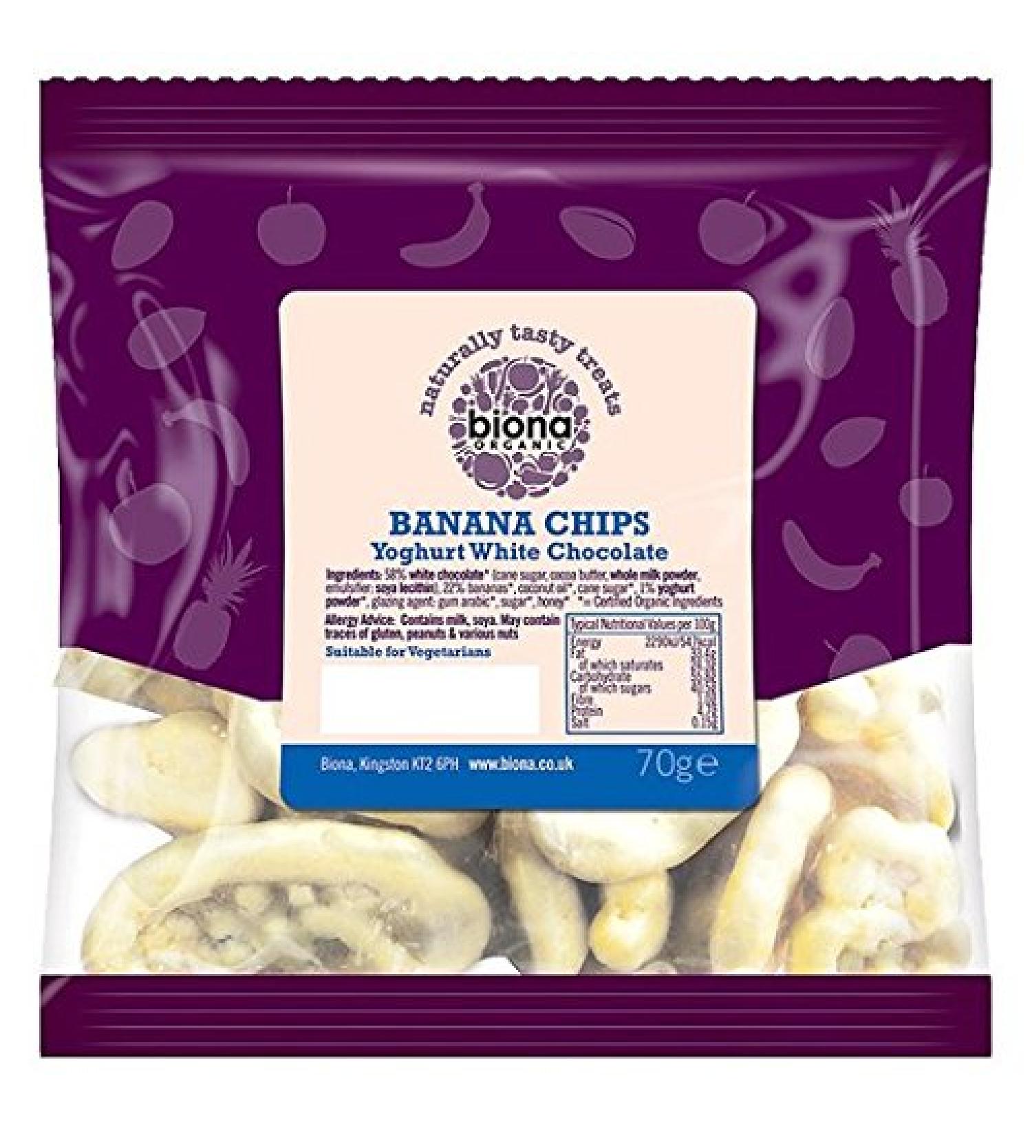 Biona Biona Banana Chips Organic Yoghurt White Chocolate 70 g