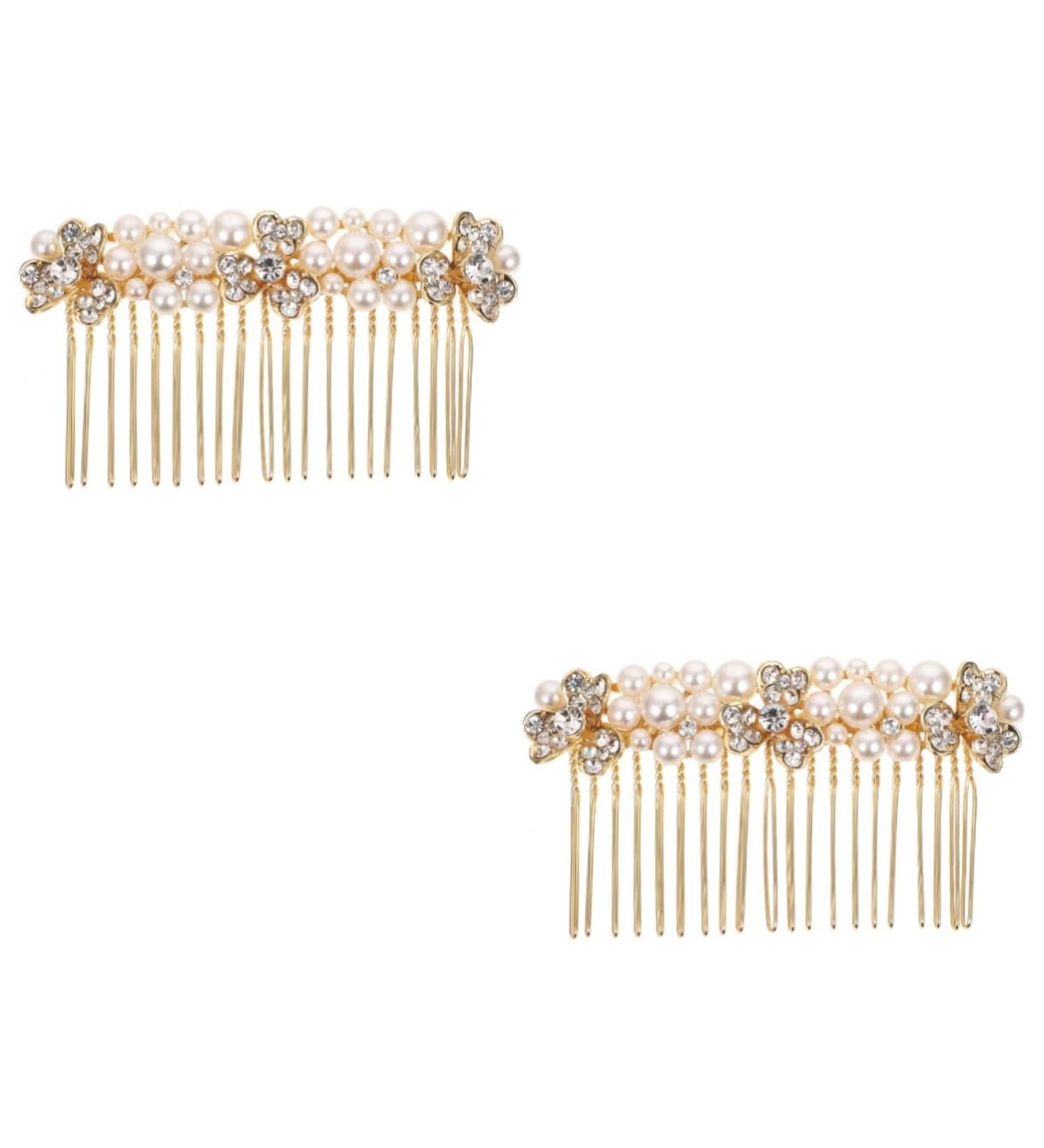 Beaupretty Accessories alloy rhinestone hair comb wedding hair accessories for brides wedding bride hair comb hair accessories for wedding golden wedding hair comb rhinestones crystal Comb - Buy Online on GoSupps.com