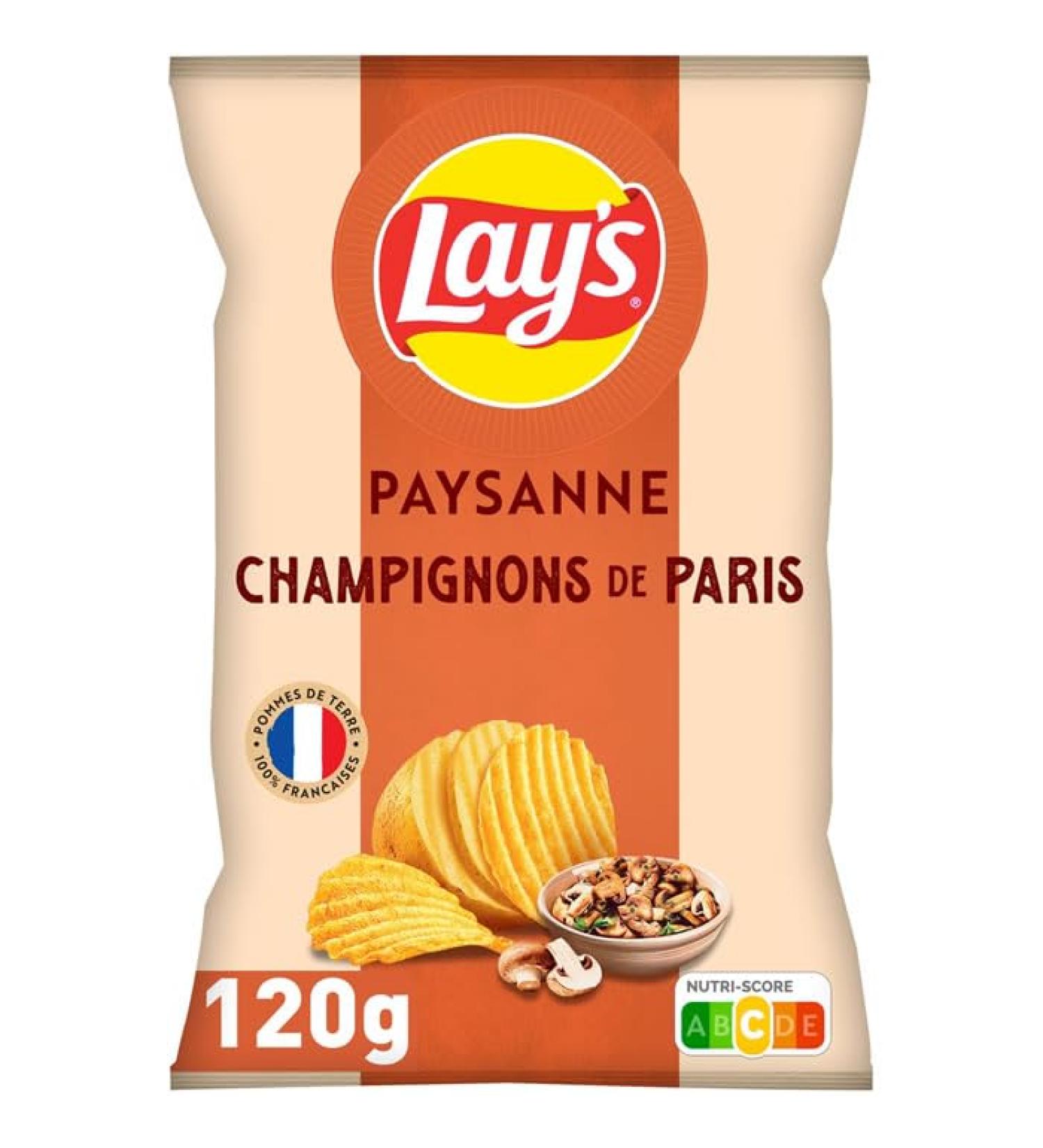 LAY'S Chips paysannes saveur champignons de Paris 120 g
