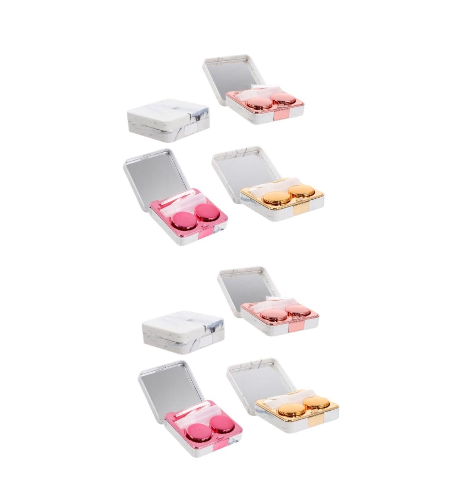 Gatuida 8-Compartment Glasses Case & Contact Lens Organizer - Portable Marble Mini Holder & Plastic Container for Travel - Buy Online on GoSupps.com