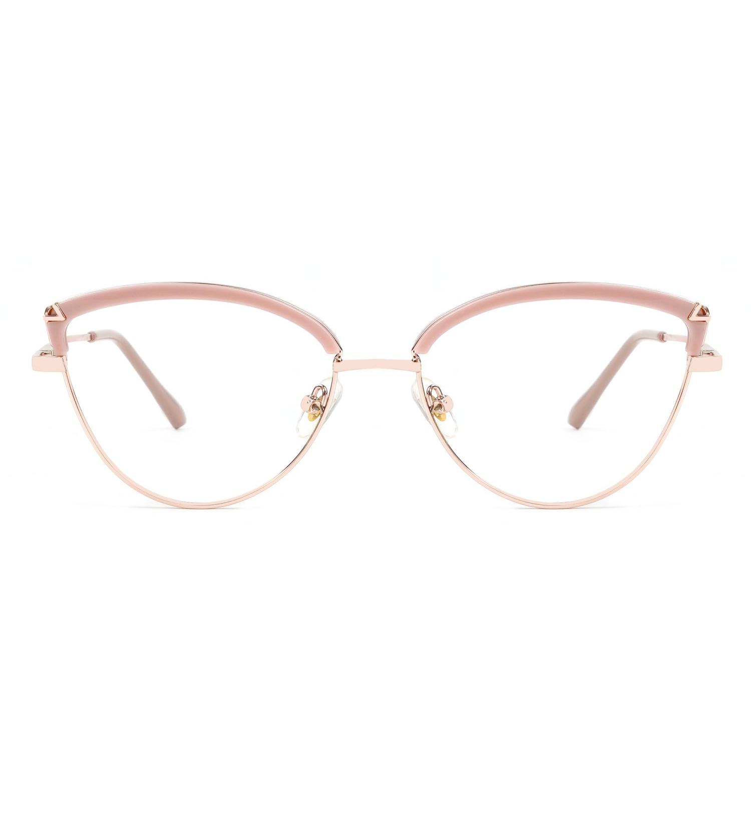 Zeelool Cat Eye Blue Light Blocking Glasses for Women - Stylish Metal Frame & Pink Blue Light Lens - International Shipping Available - Buy Online on GoSupps.com