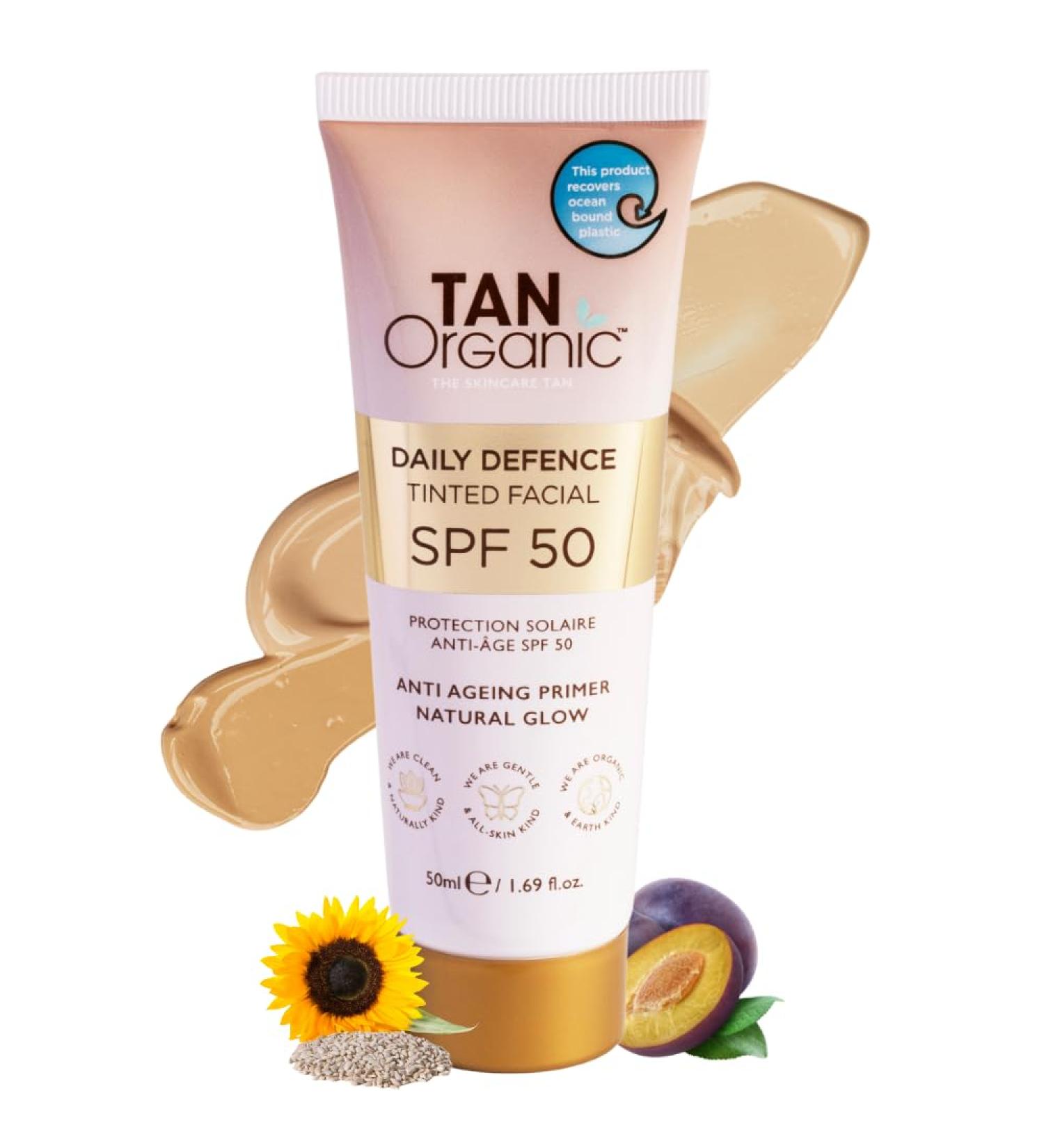 TanOrganic TanOrganic Tinted Facial with SPF 50 - Daily Defence 50ml