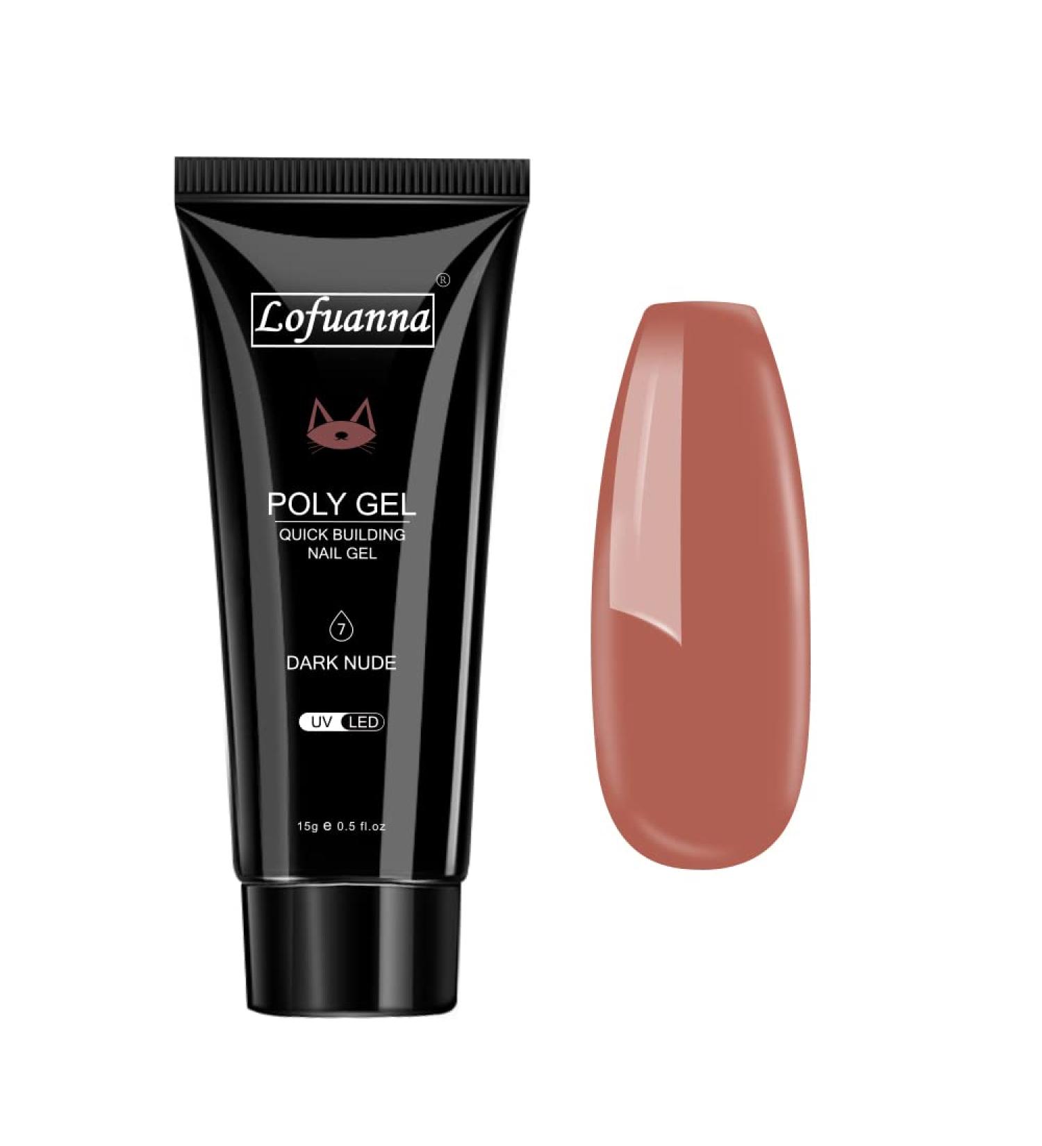 Lofuanna Poly Gel 15ml - Fast-Building Dark Nude Nail Extension Gel | Soak Off UV/LED | Acrylic Builder Gel for Perfect Nails - Buy Online on GoSupps.com